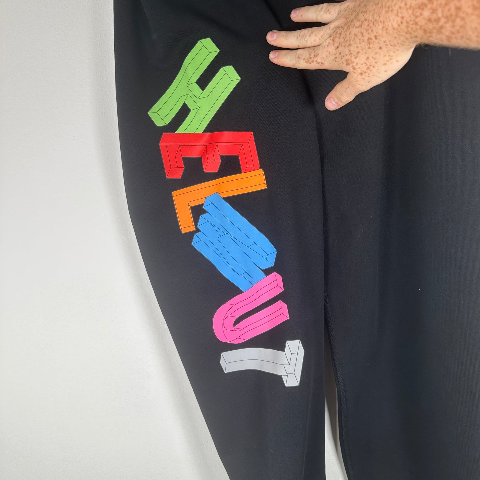Helmut Lang Black 3D Logo Sweatpants Size L