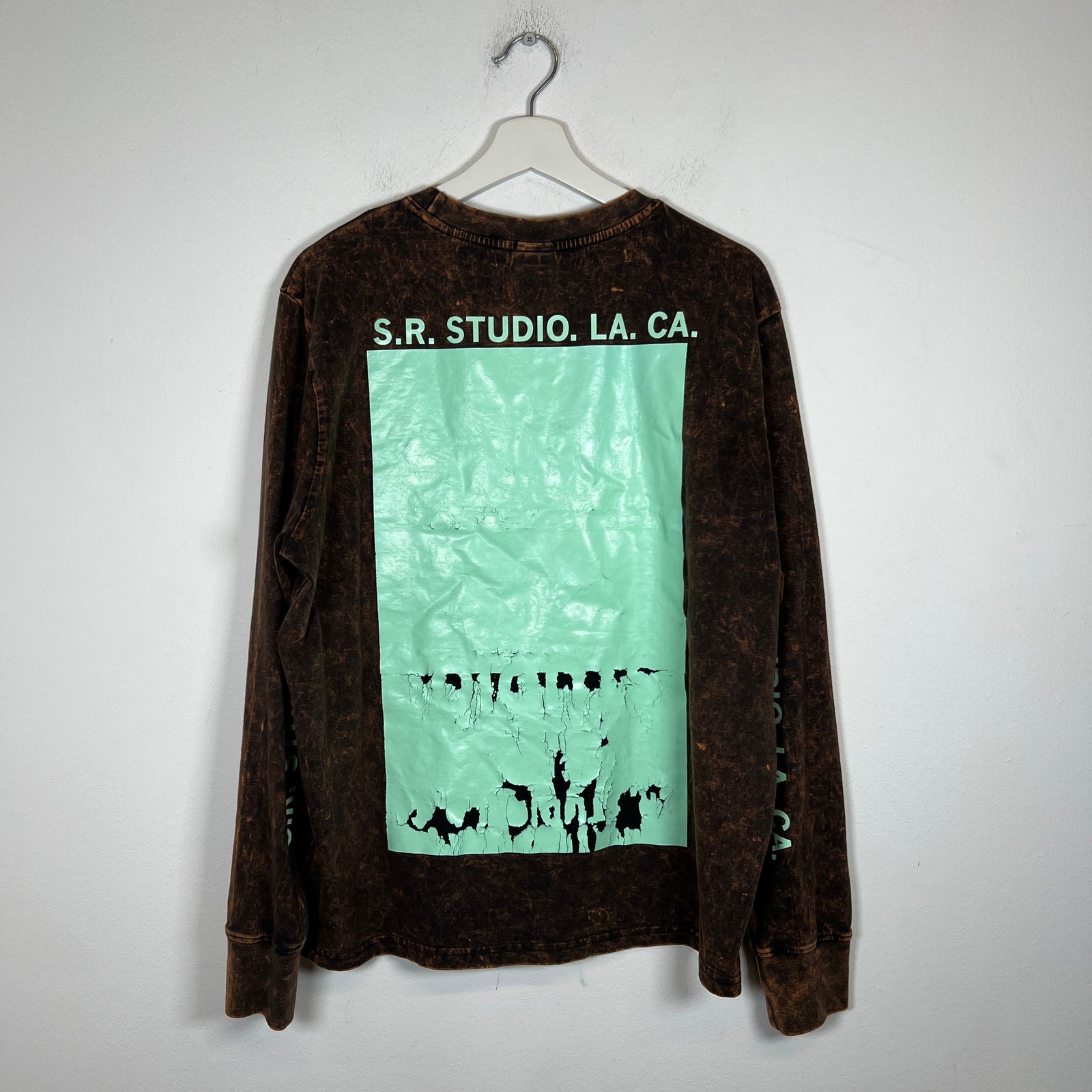 Sterling Ruby Brown Bleached Logo Long Sleeve Size L