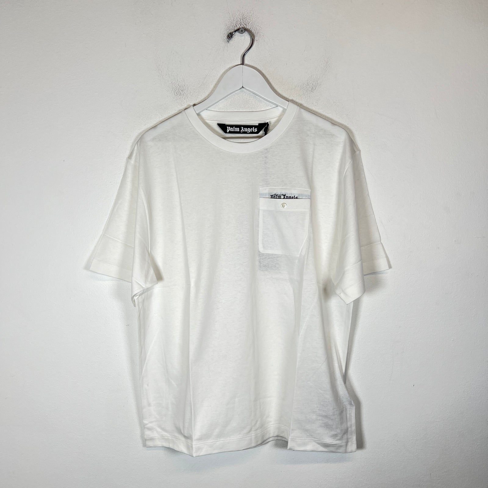 Palm Angels White Pocket Logo T-Shirt Size S