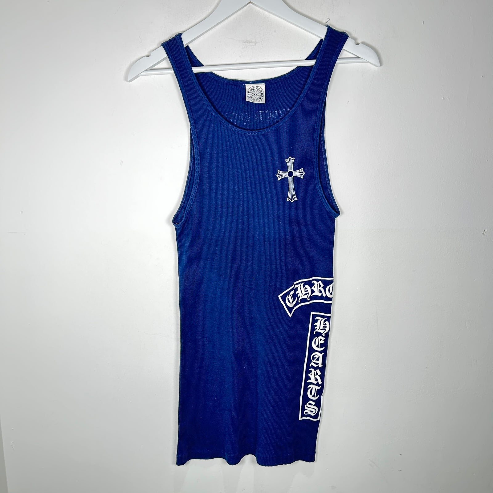 Chrome Hearts Navy T-Bar Tank-Top Size L
