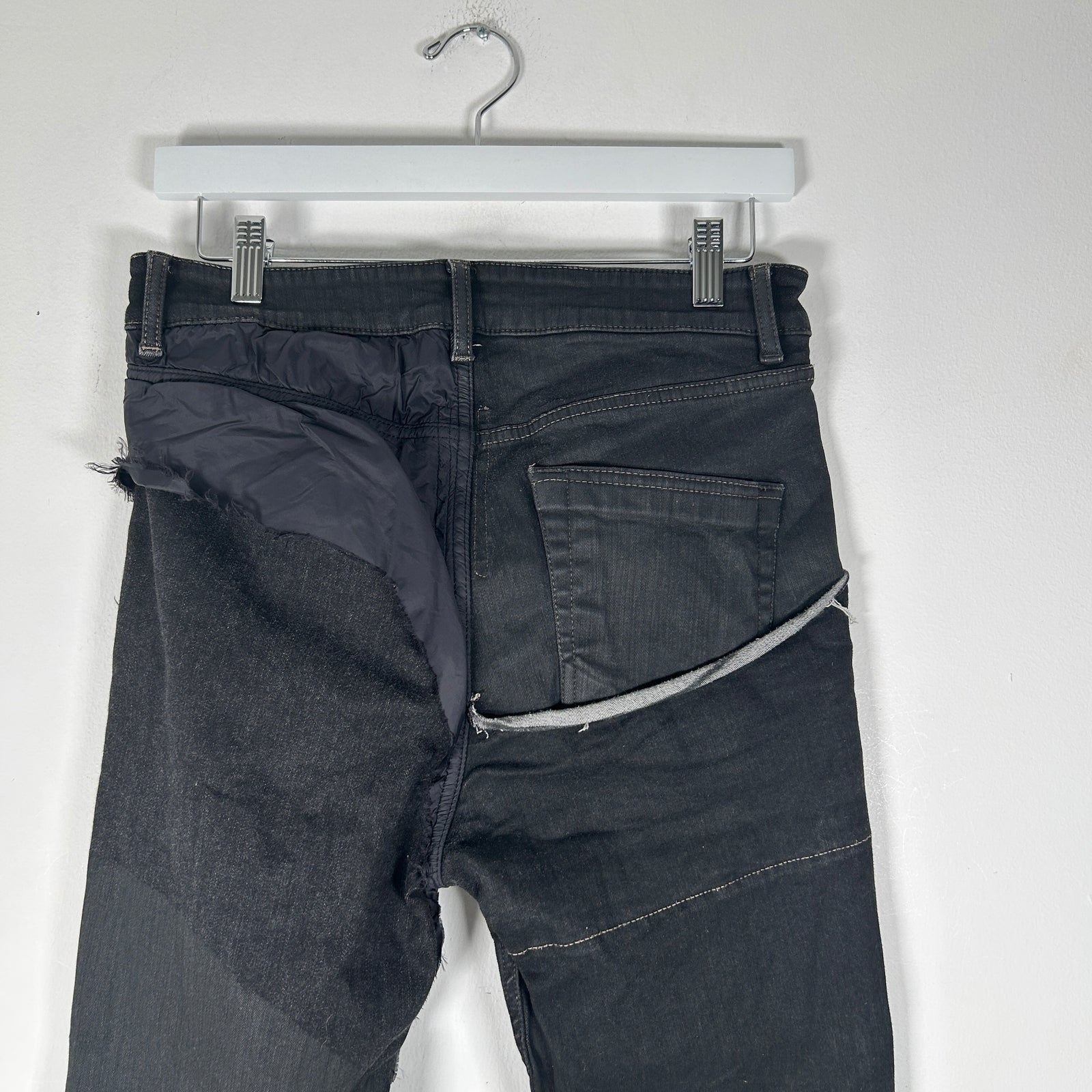Rick Owens Triple Black Patchwork Tyrone Jeans Size 31