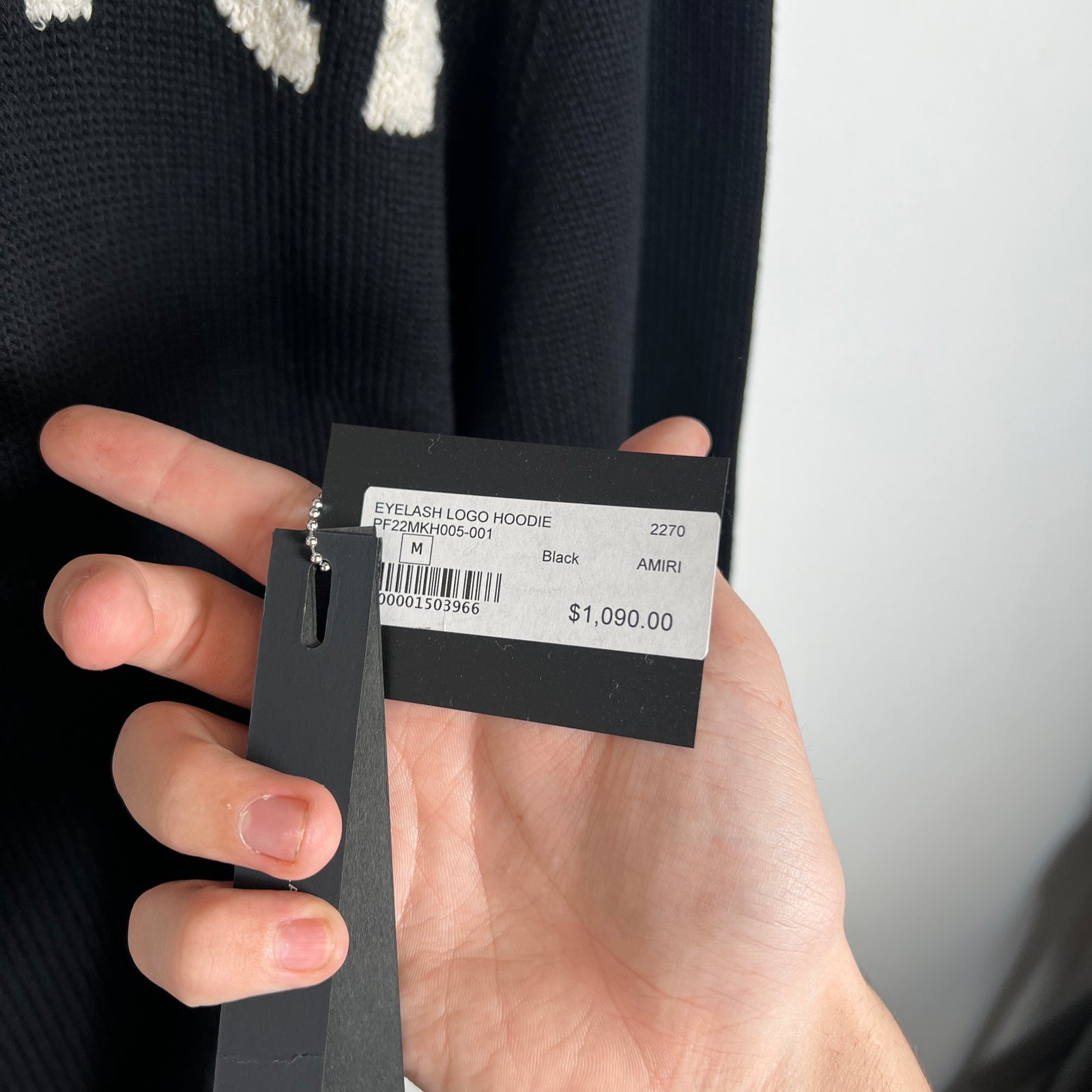 Amiri Black Knit Logo Hoodie Size M
