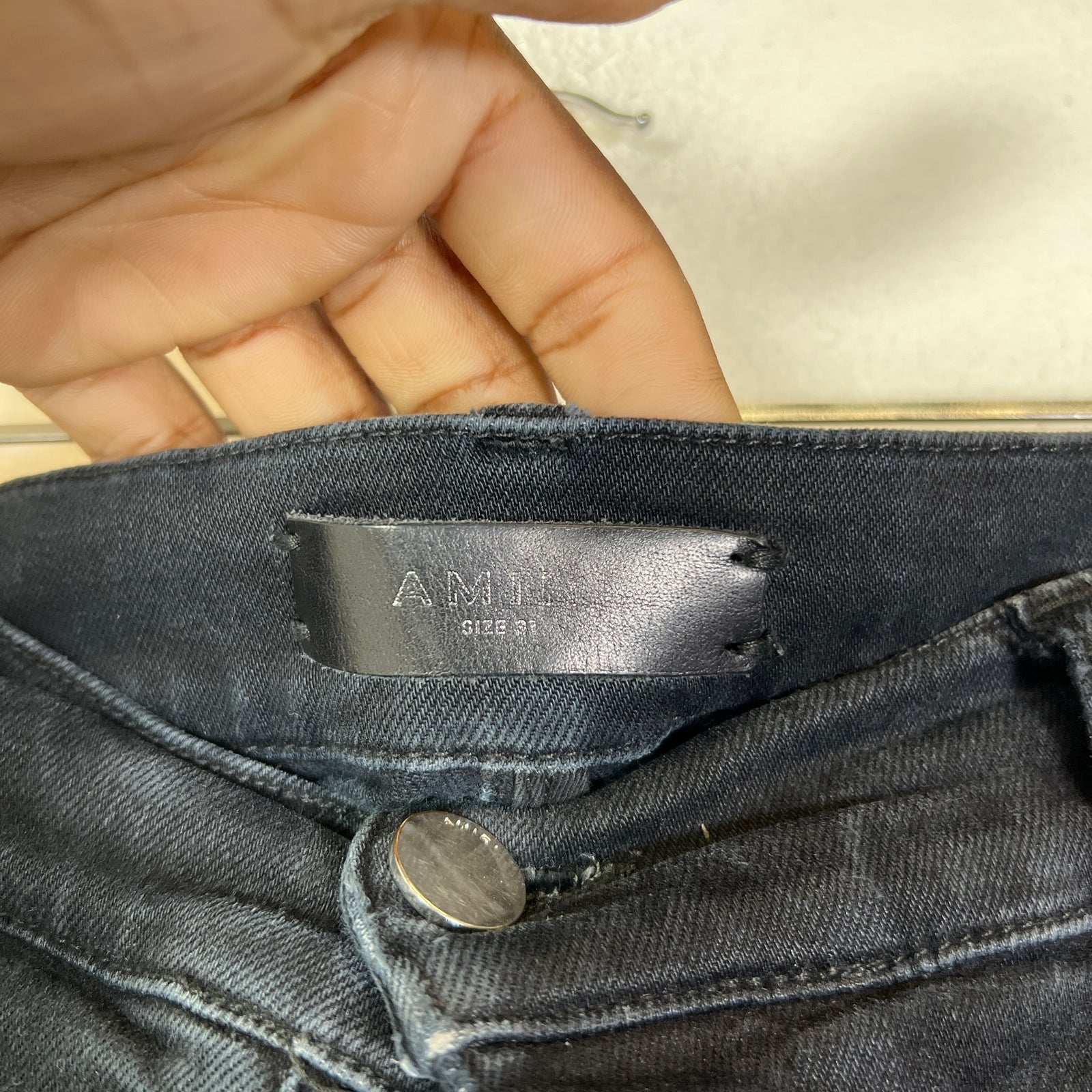 Amiri Black Iridescent Patch MX1 Jeans