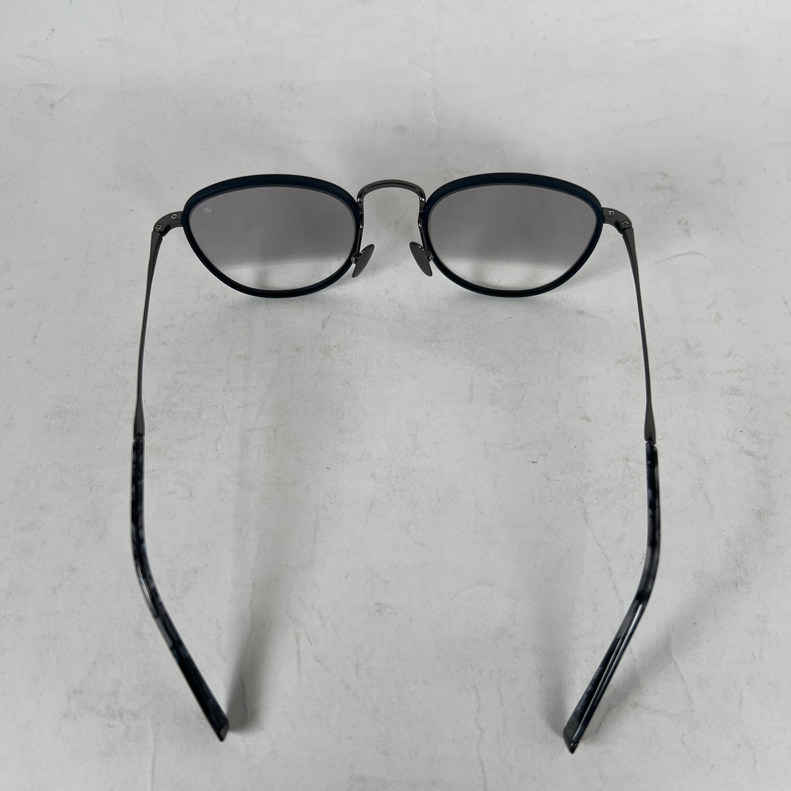 John Varvatos Navy Thin Oval Sunglasses