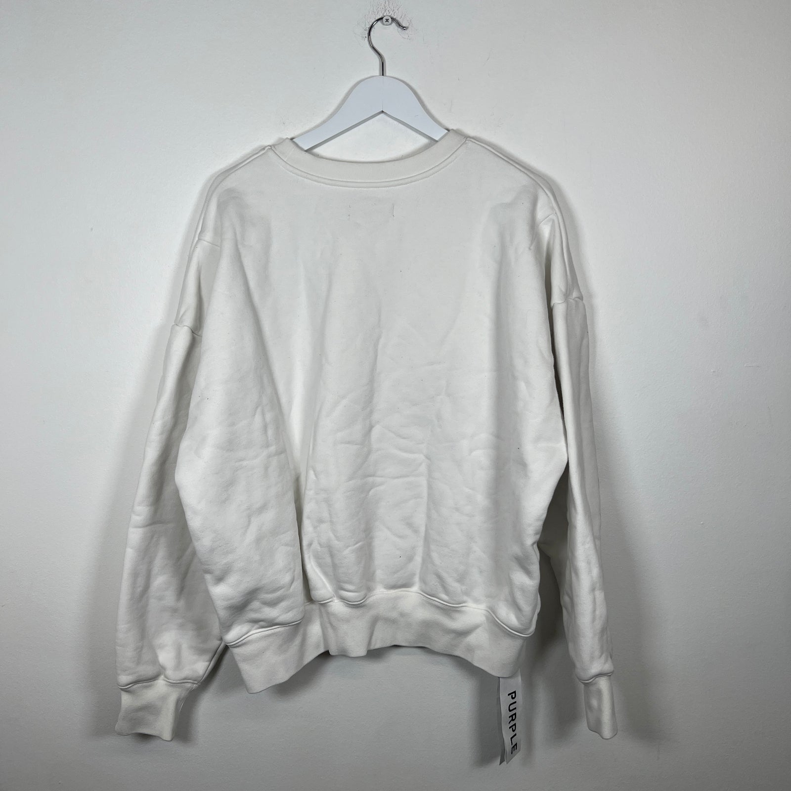 Purple Logo White Crewneck Size M