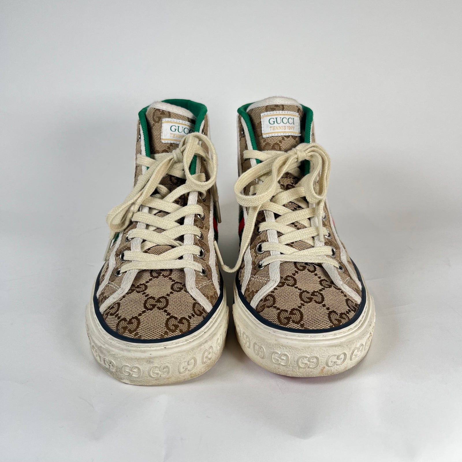 Gucci 77 Tennis High Tops Size 38