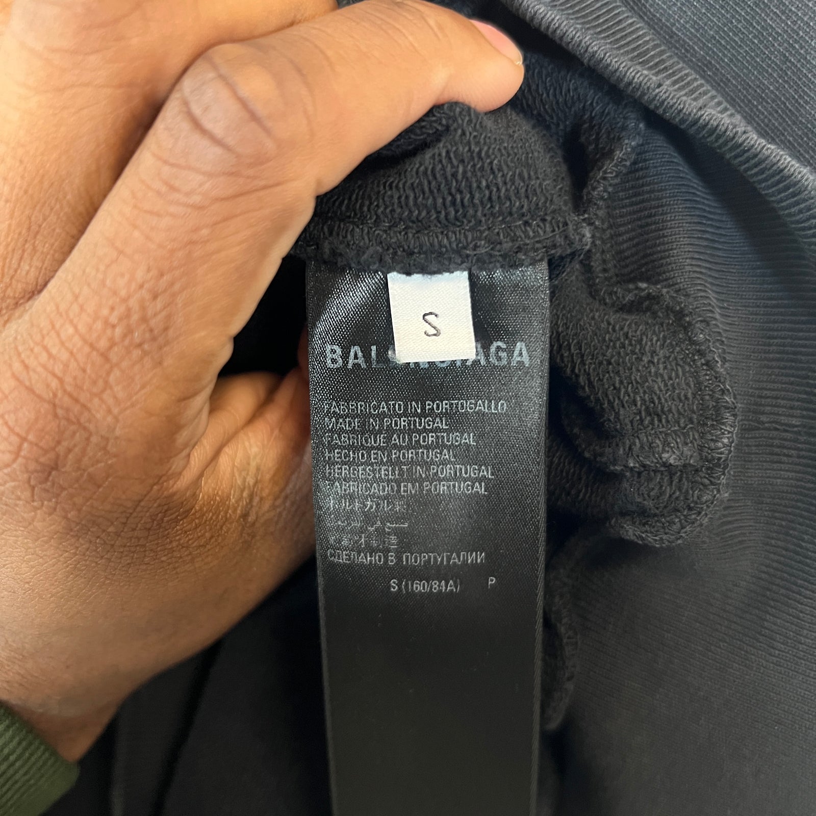 Balenciaga Black 'Be Different' BB Logo Distressed Hoodie Size S
