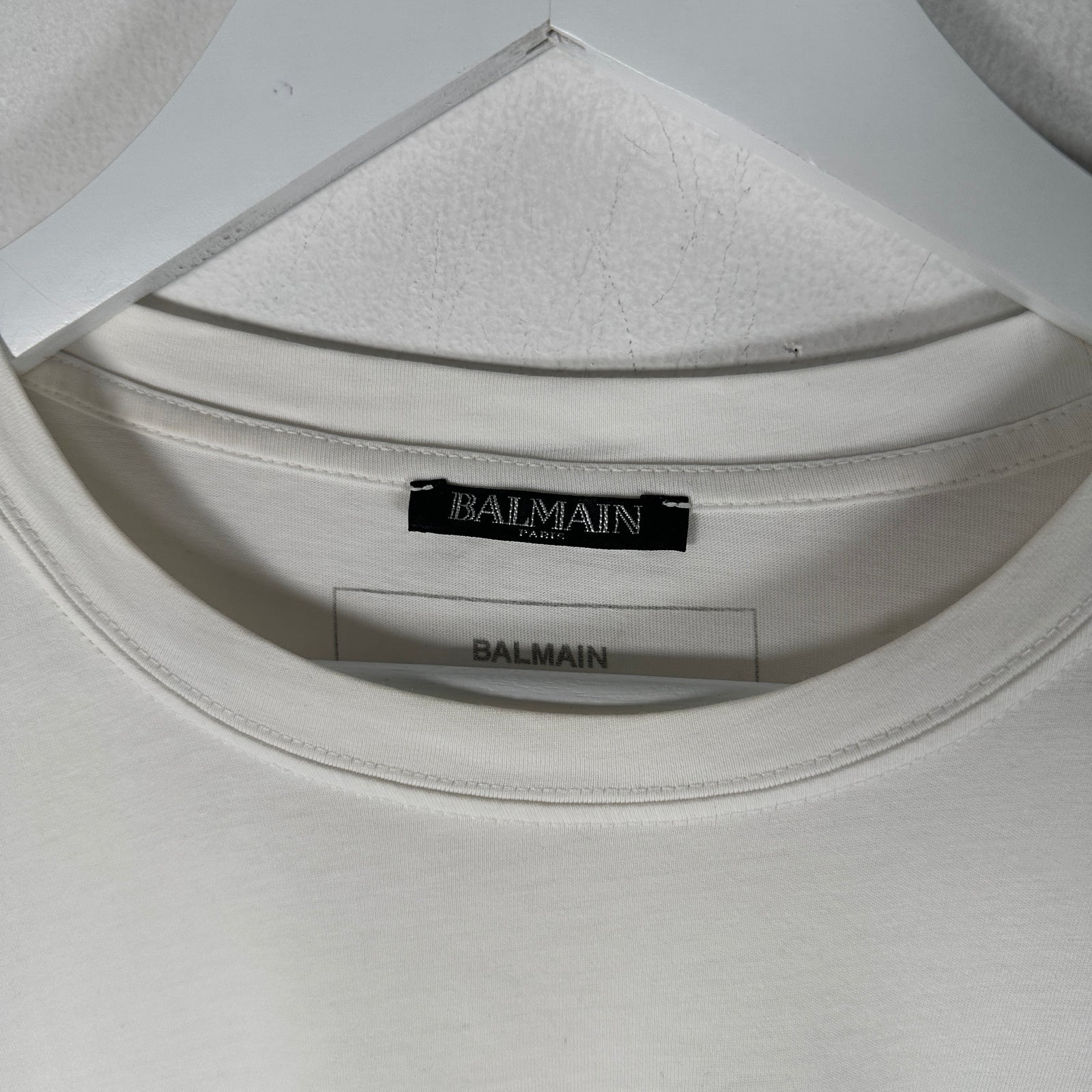 Balmain Logo Graphic White T-Shirt Size M