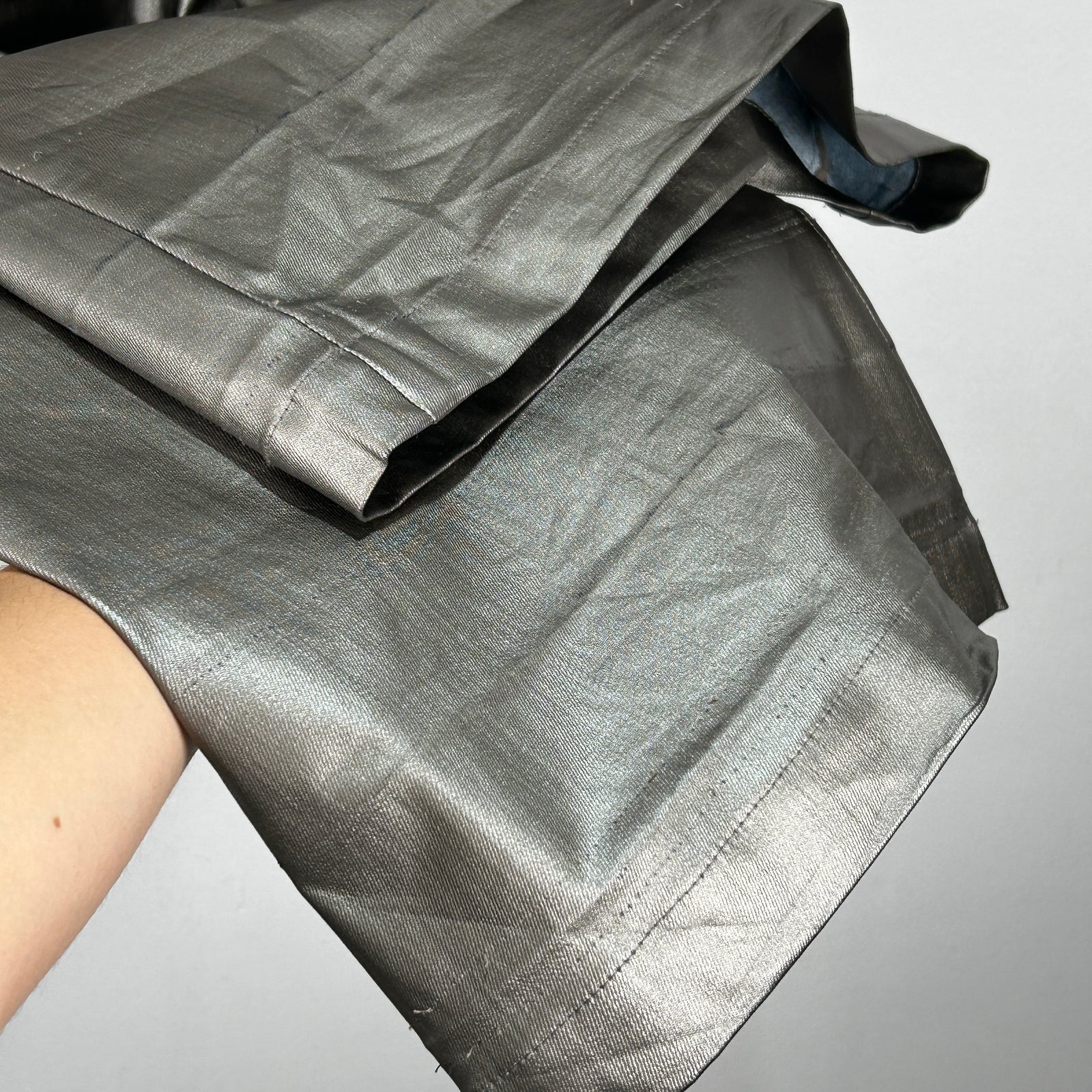 Rick Owens Silver Wide Leg Cargo Bela Pants Size 46