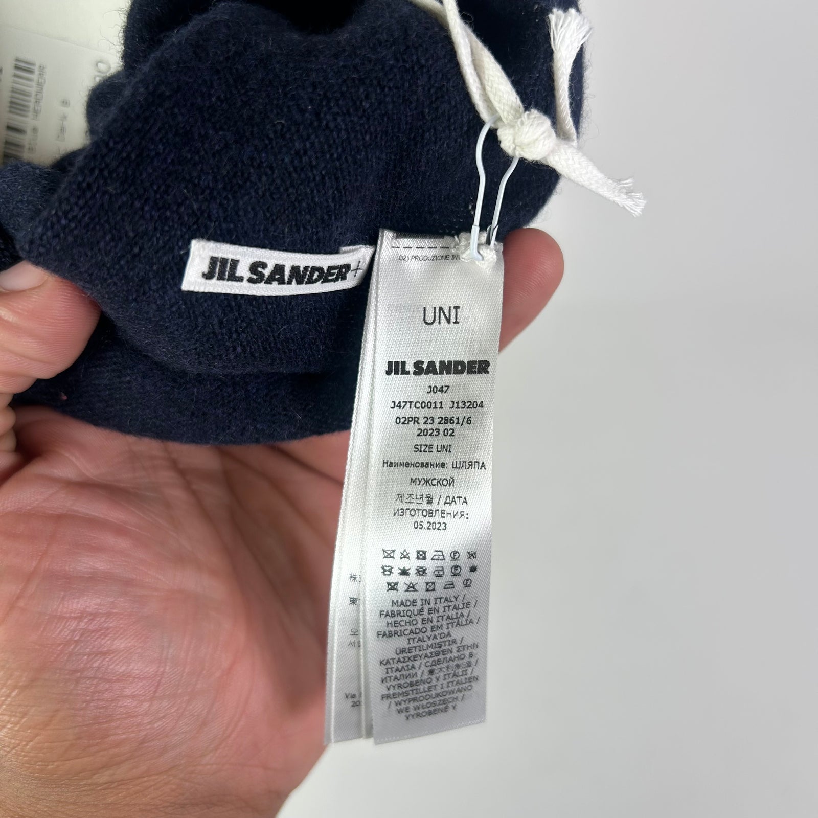 Jil Sander Dark Blue Cashmere Beanie