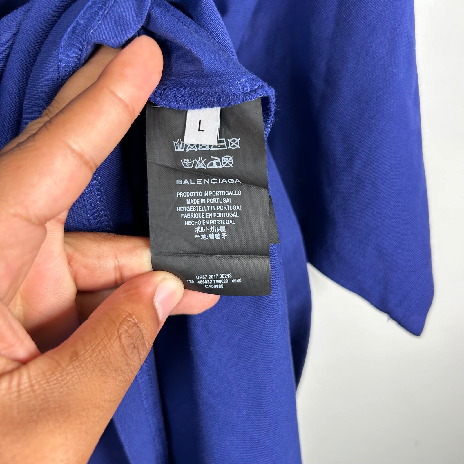 Balenciaga Purple Campaign Logo T-Shirt Size L
