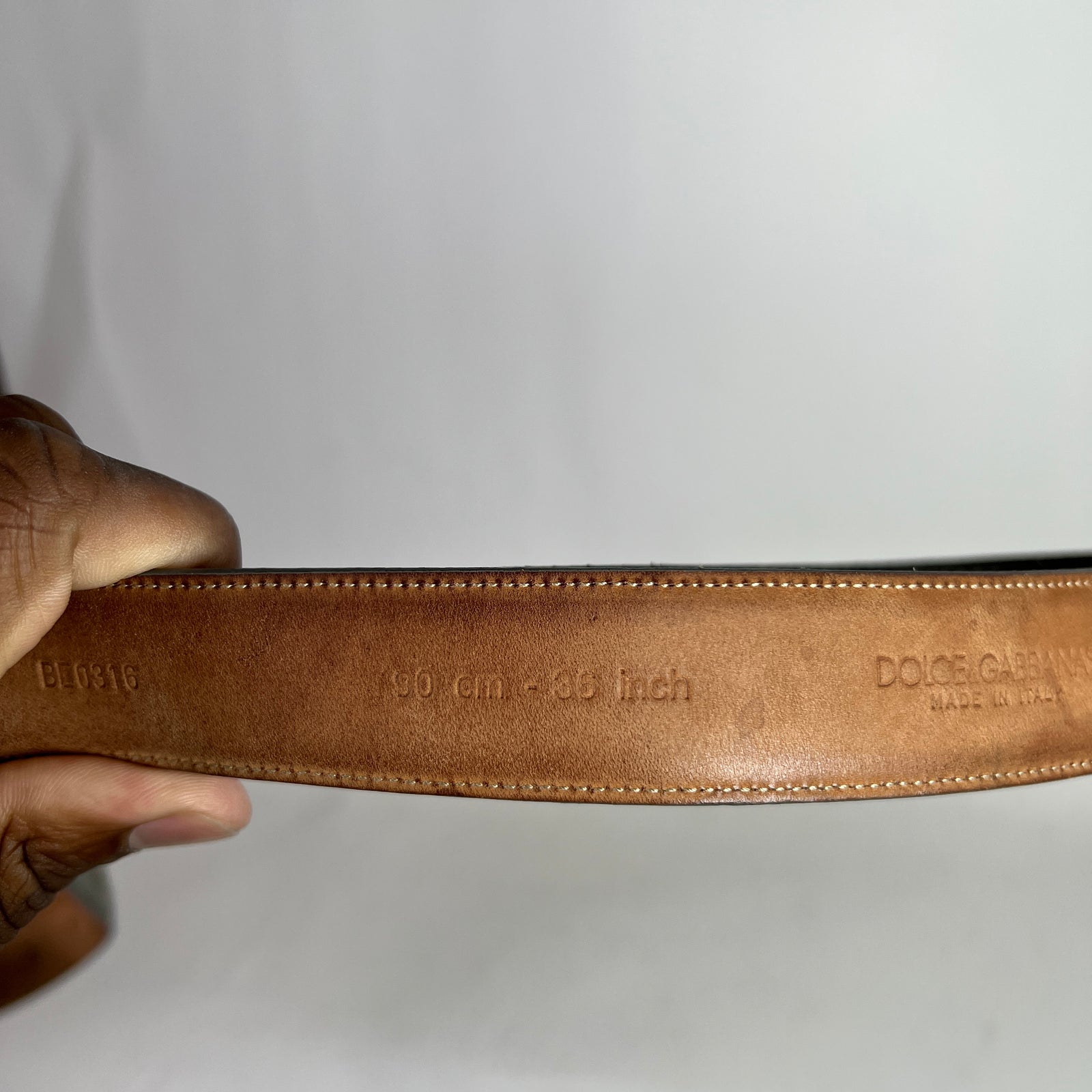 Dolce & Gabbana Snakeskin Belt Size 90