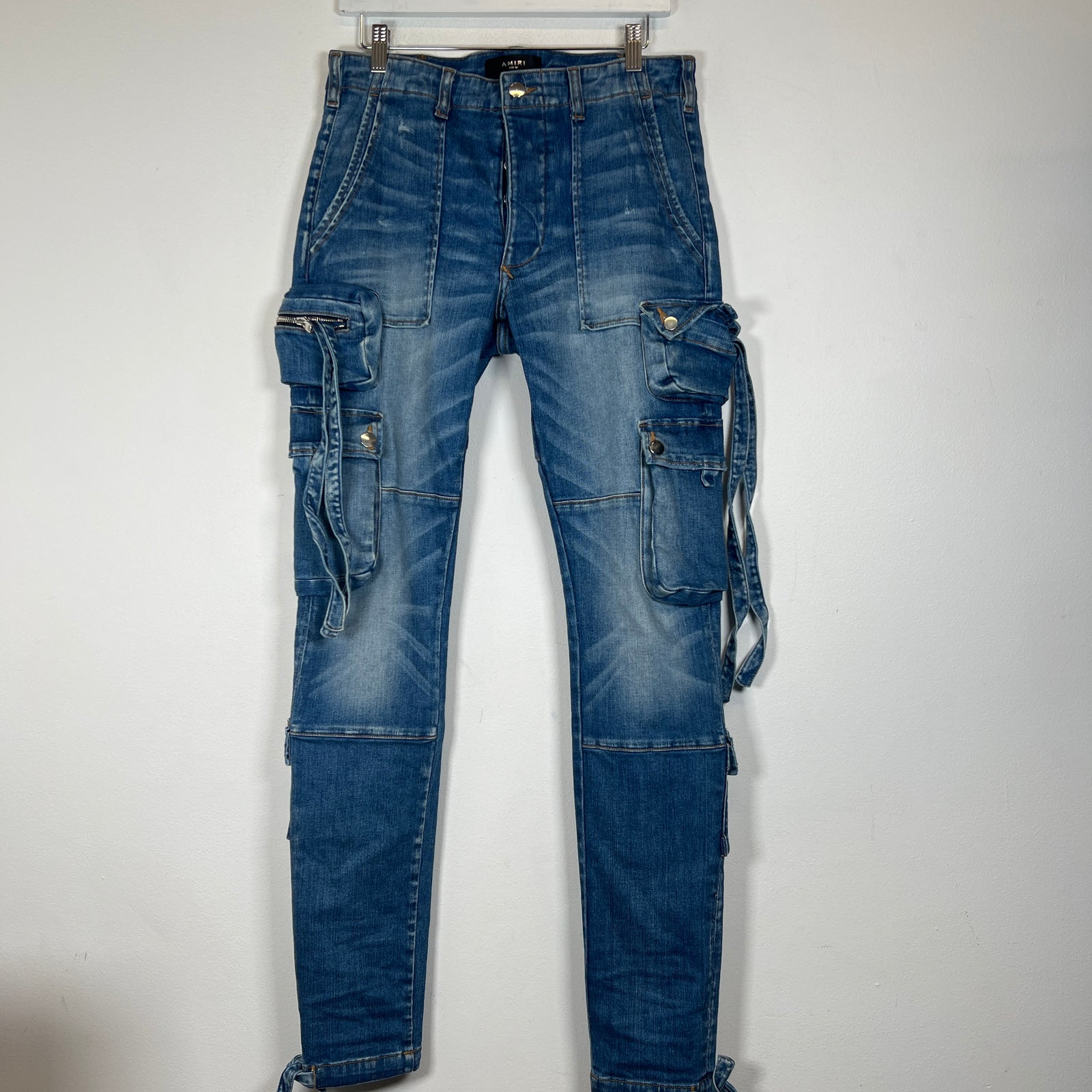 Amiri Blue Tactical Cargo Jeans Size 33