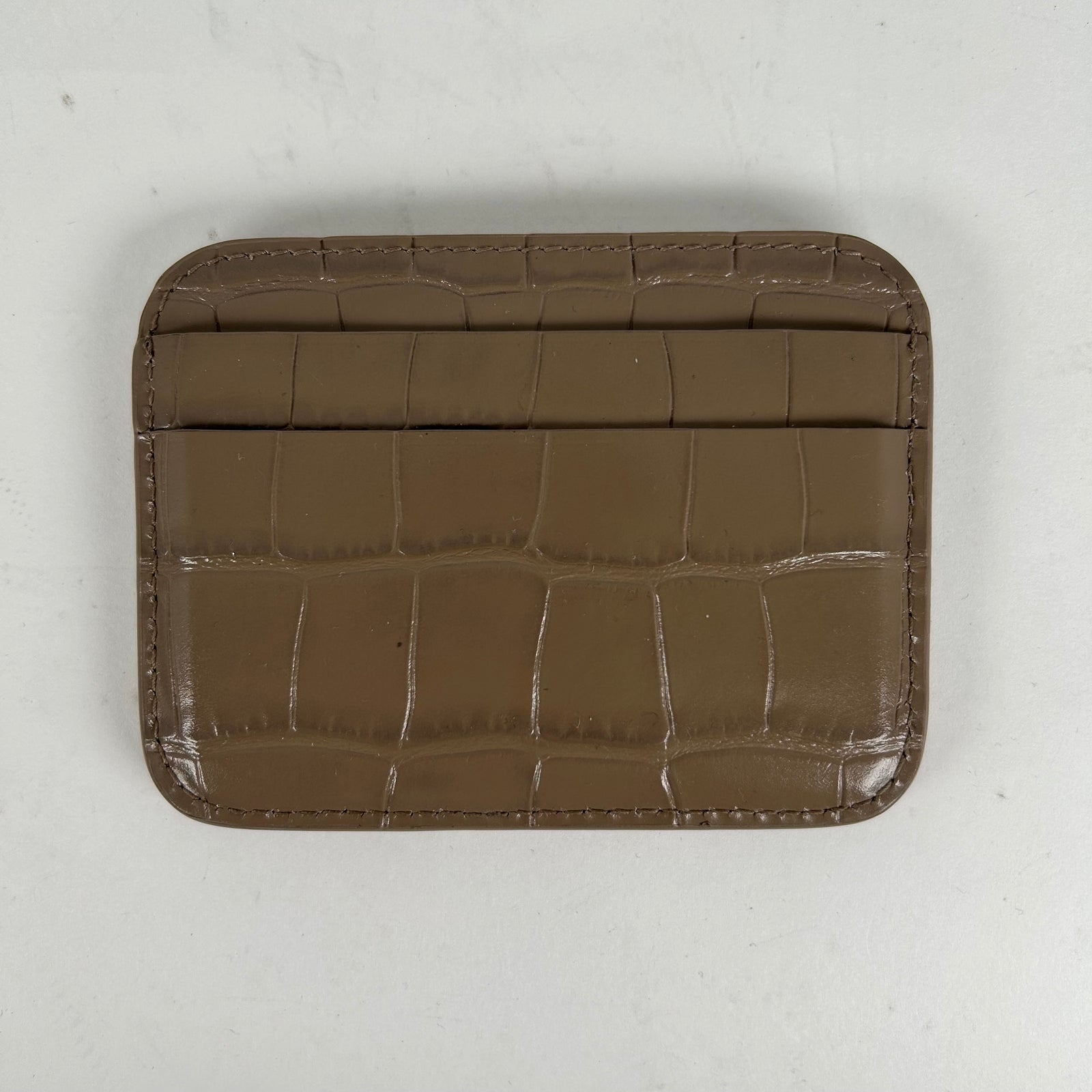 Balenciaga Logi Beige Croc Cardholder