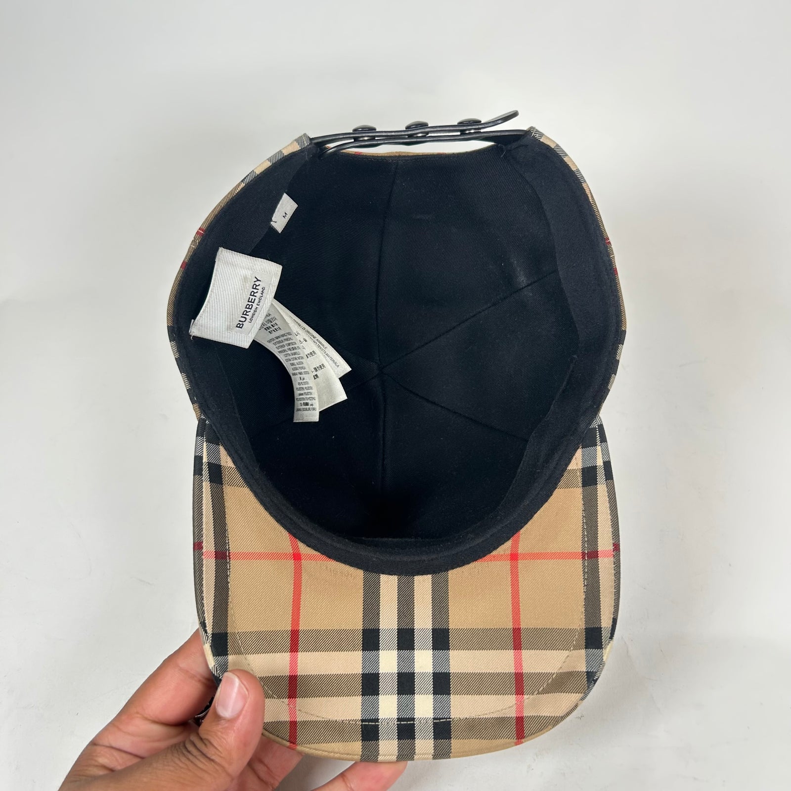 Burberry Beige Vintage Check Baseball Cap Size M