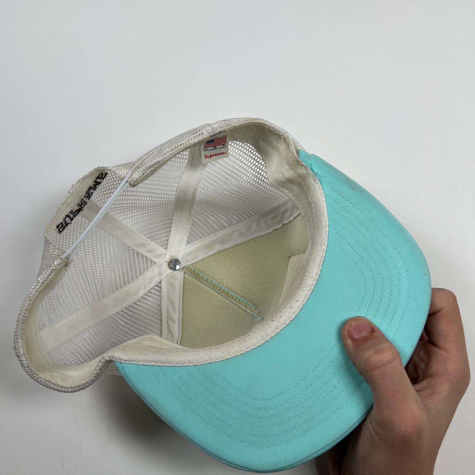 Supreme Teal "Illest In The Game" Logo Trucker Hat