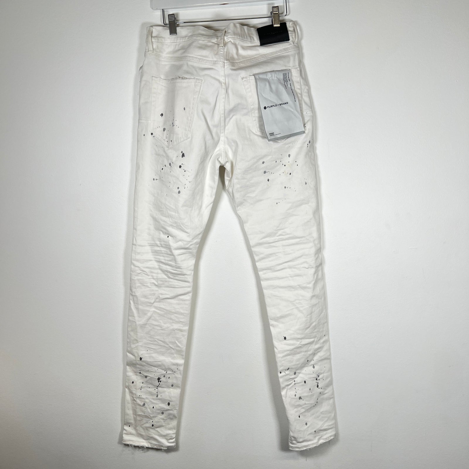 Purple Paint Splatter White Jeans Size 32
