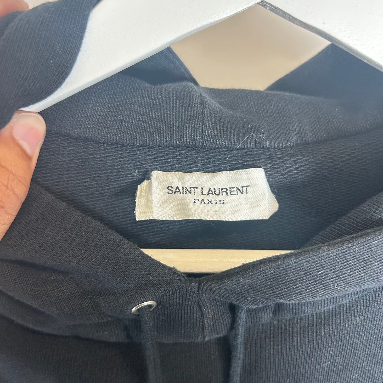 Saint Laurent Black Logo Hoodie Size XS