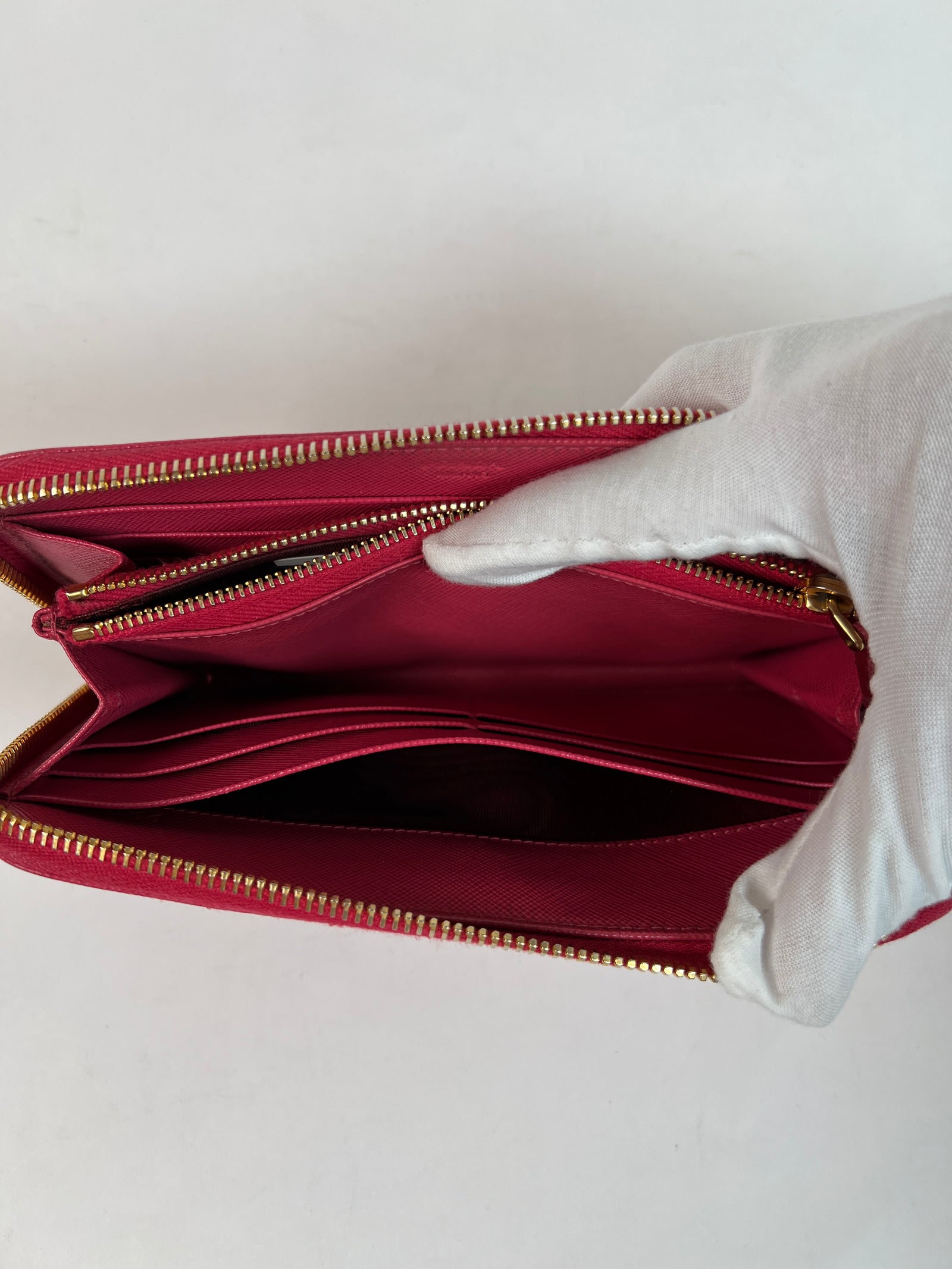 Prada Pink Saffiano Leather Wallet