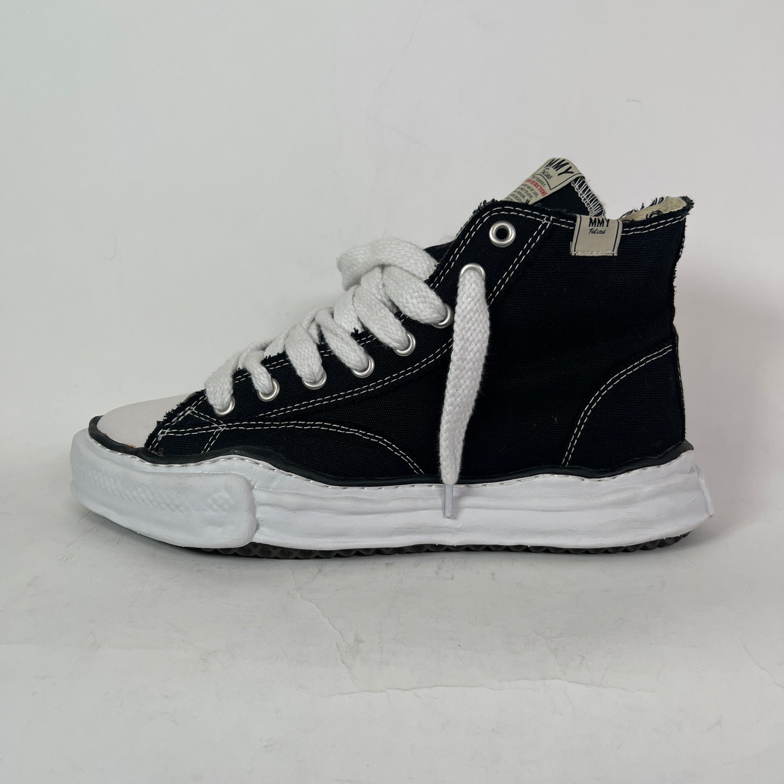 Maison Mihara Yasuhiro Black/White Peterson OG Sole Canvas High-Top Sneaker Size 45