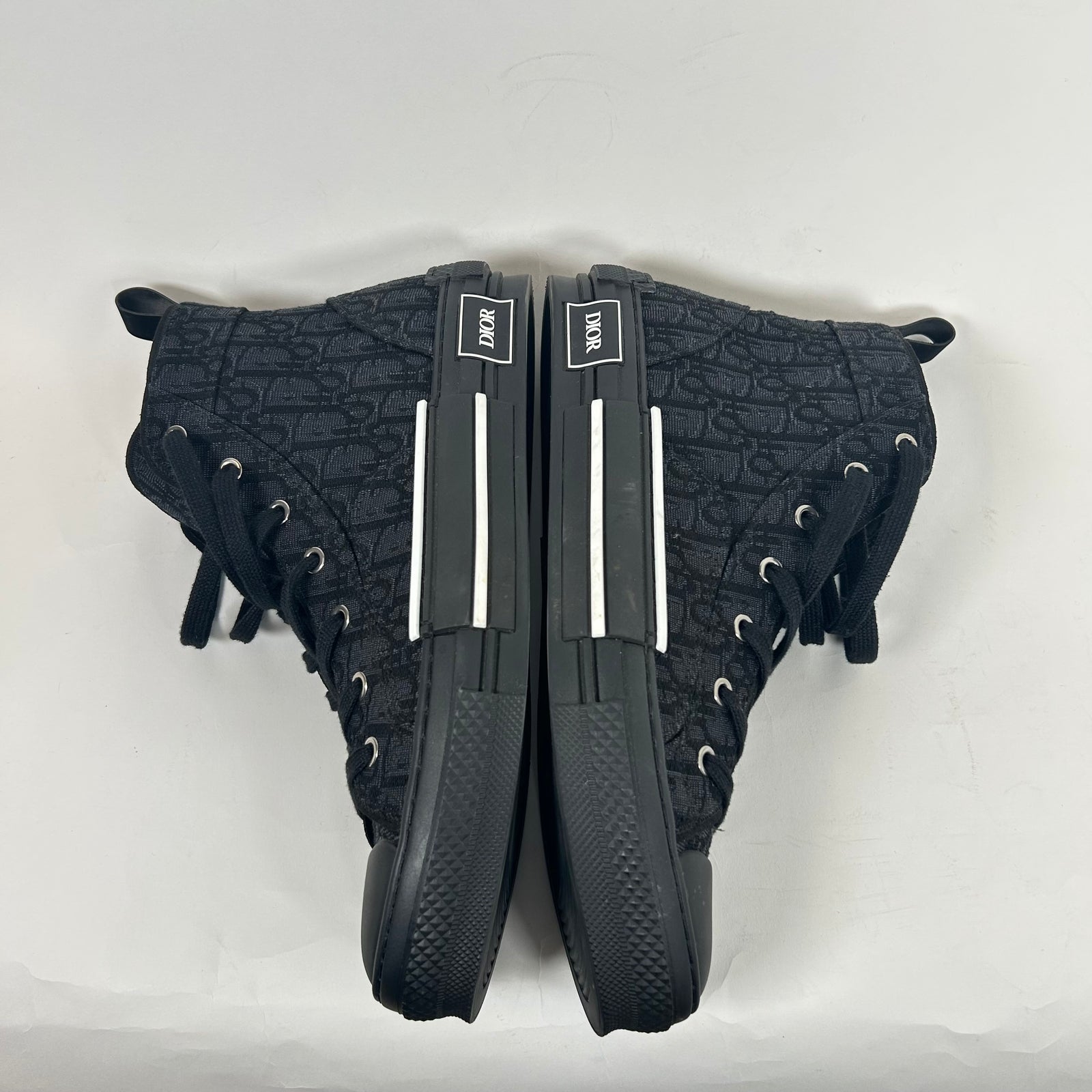 Dior B23 Black Jacquard High Top Sneaker Size 44