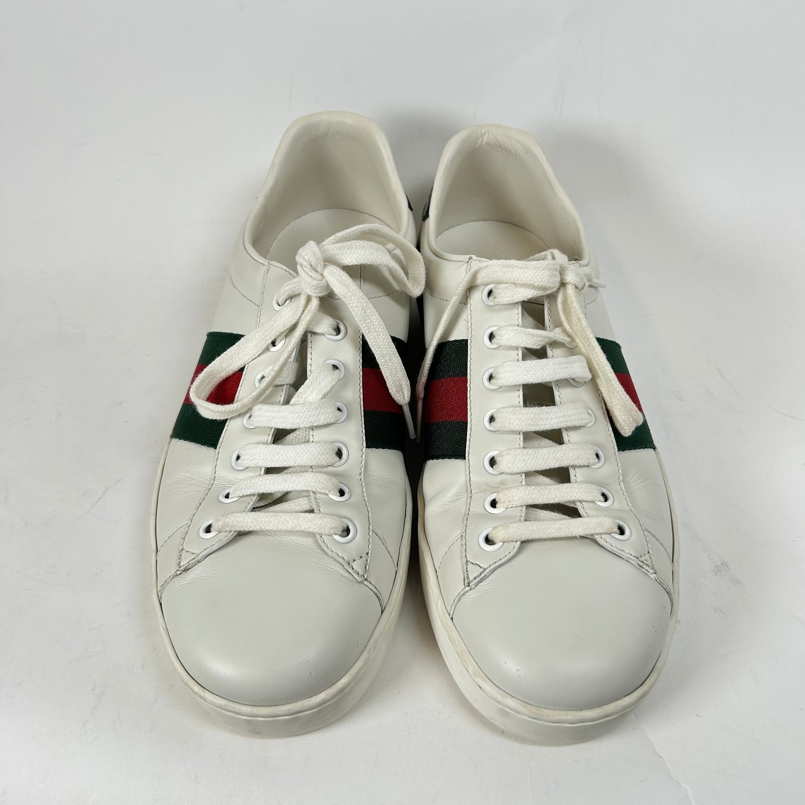 Gucci White Web Ace Sneaker Size GG 8.5