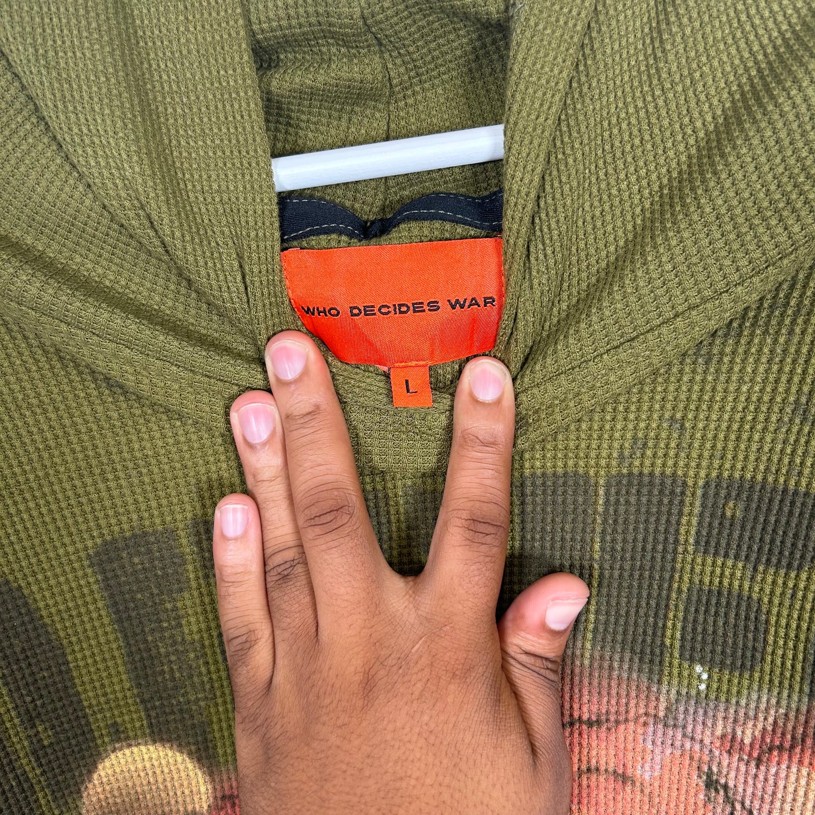 Who Decides War x Barriers NY Olive Hoodie Size L
