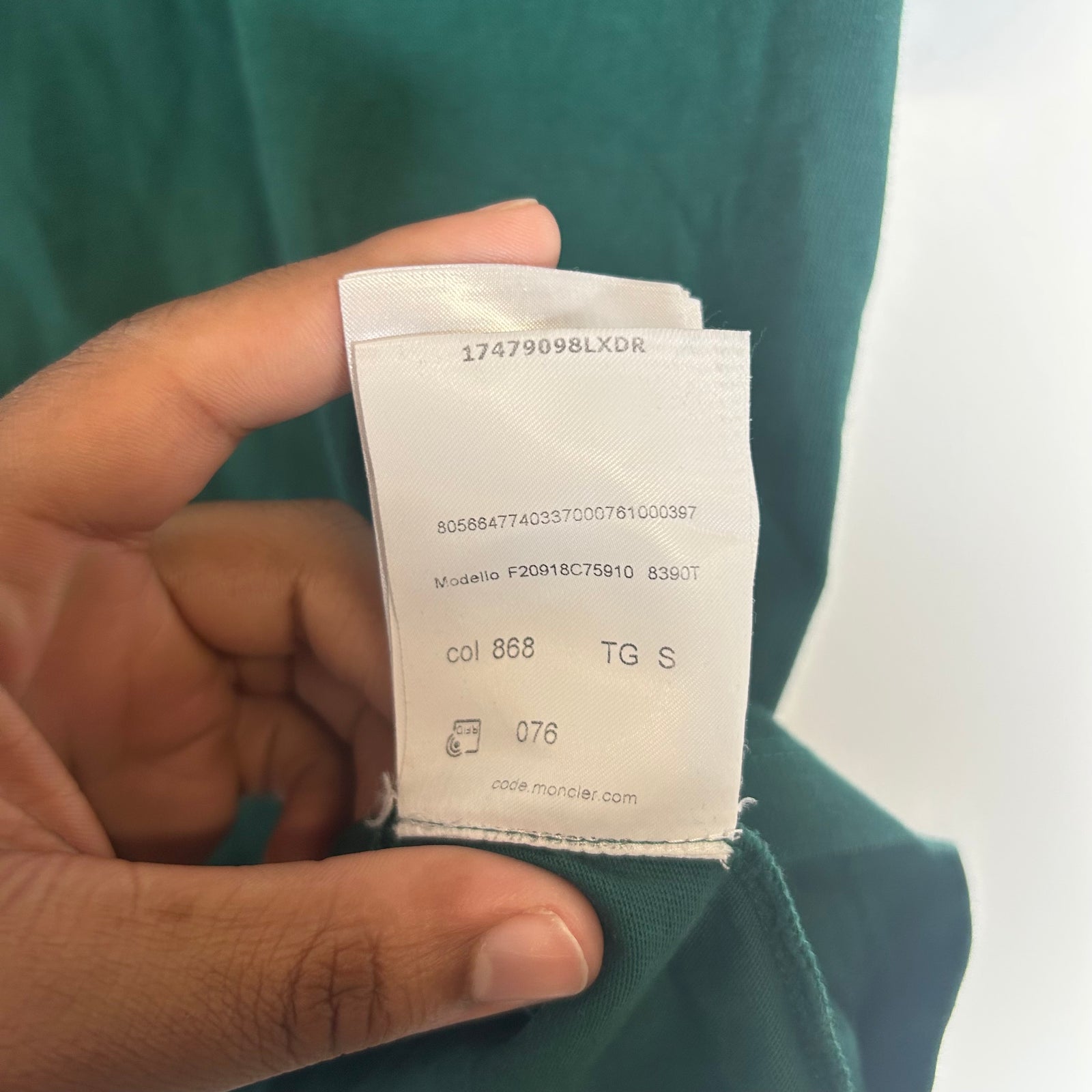 Moncler Green Logo Maglia Tee Size S