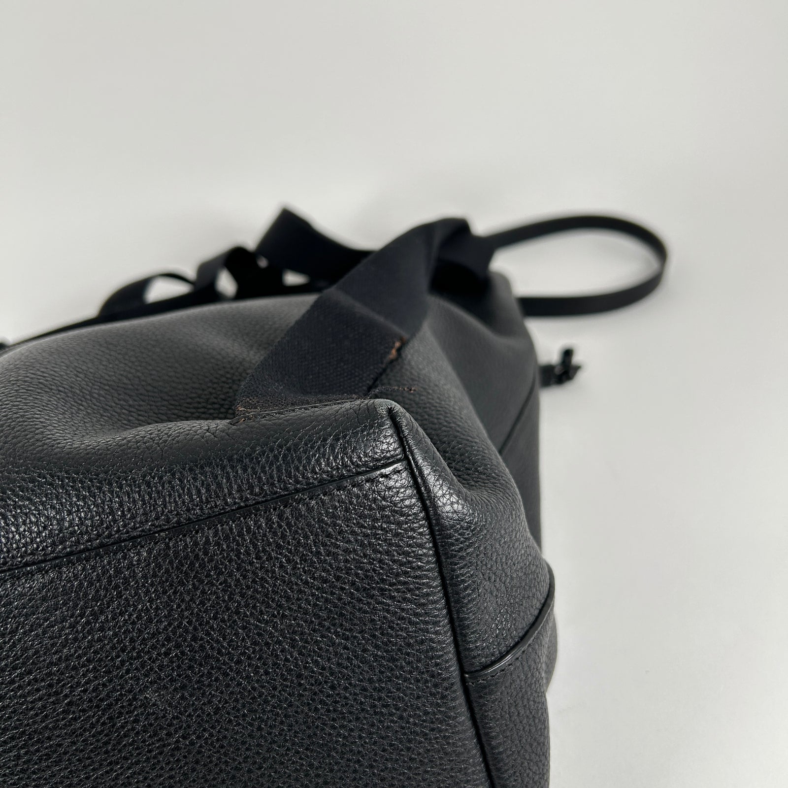 The Row Black Leather Bucket 10 Backpack