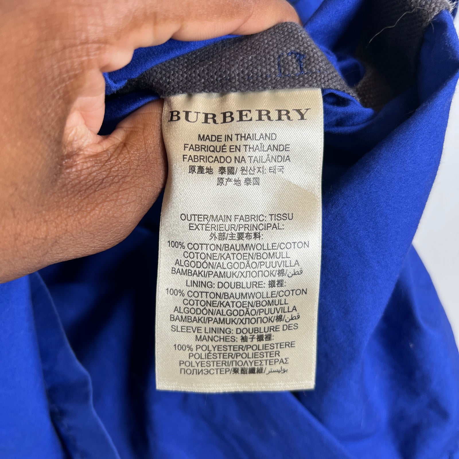 Burberry Brit Blue Hooded Trench Coat Size M