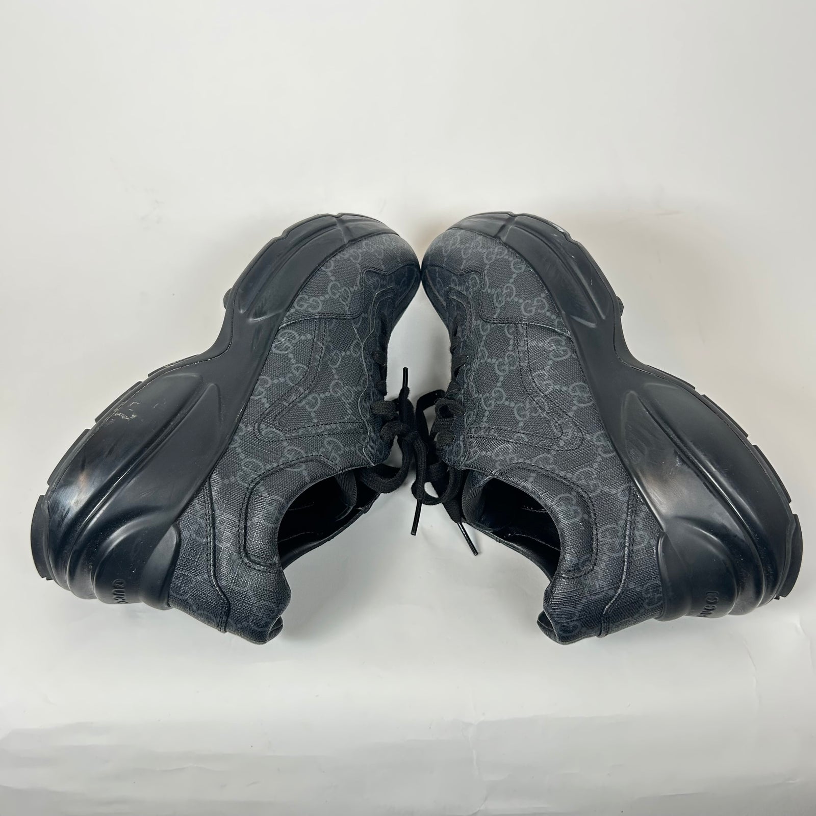 Gucci Triple Black GG Rhyton Sneaker Size GG 7.5