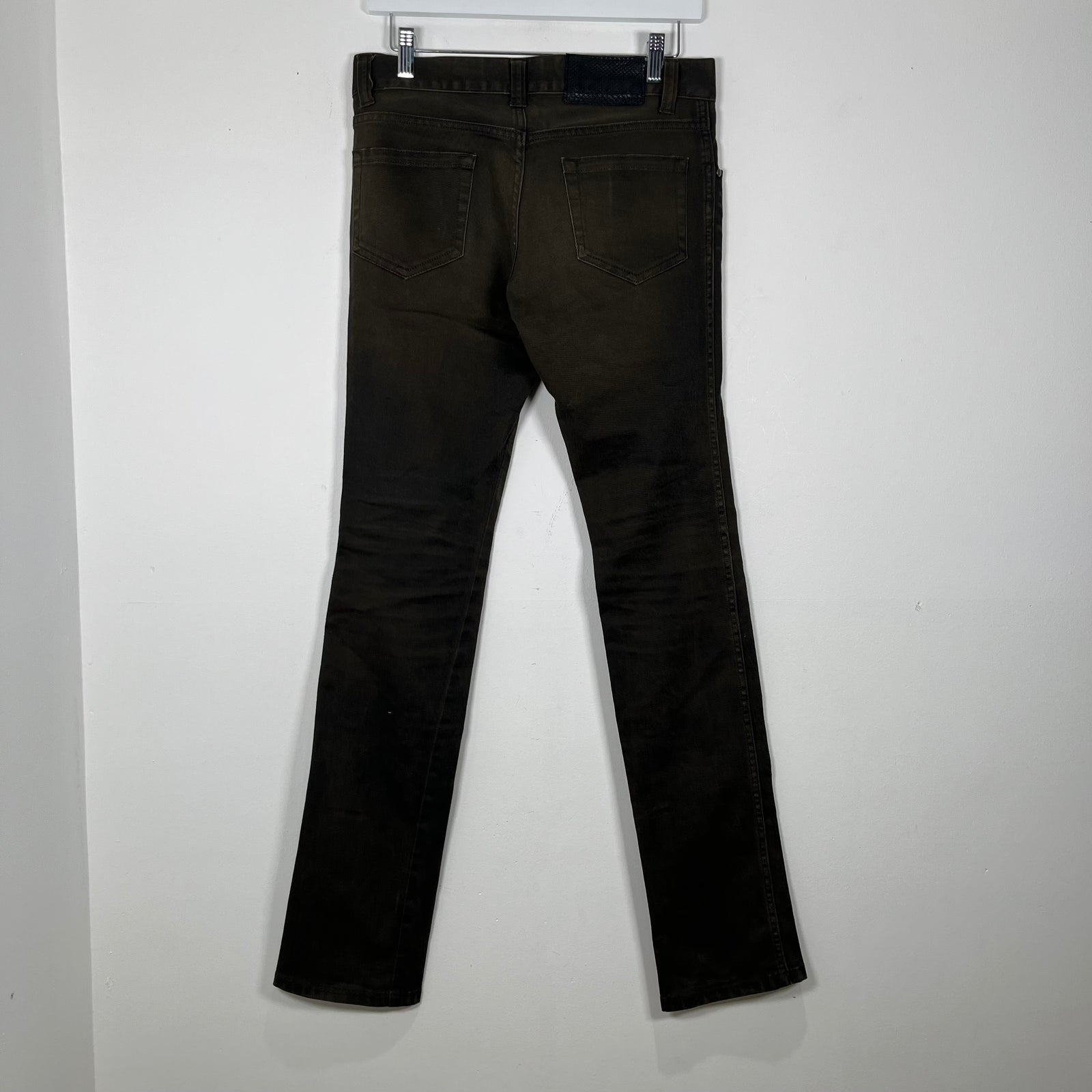 5351 Homme Green Waxed Slim Jeans Size 1