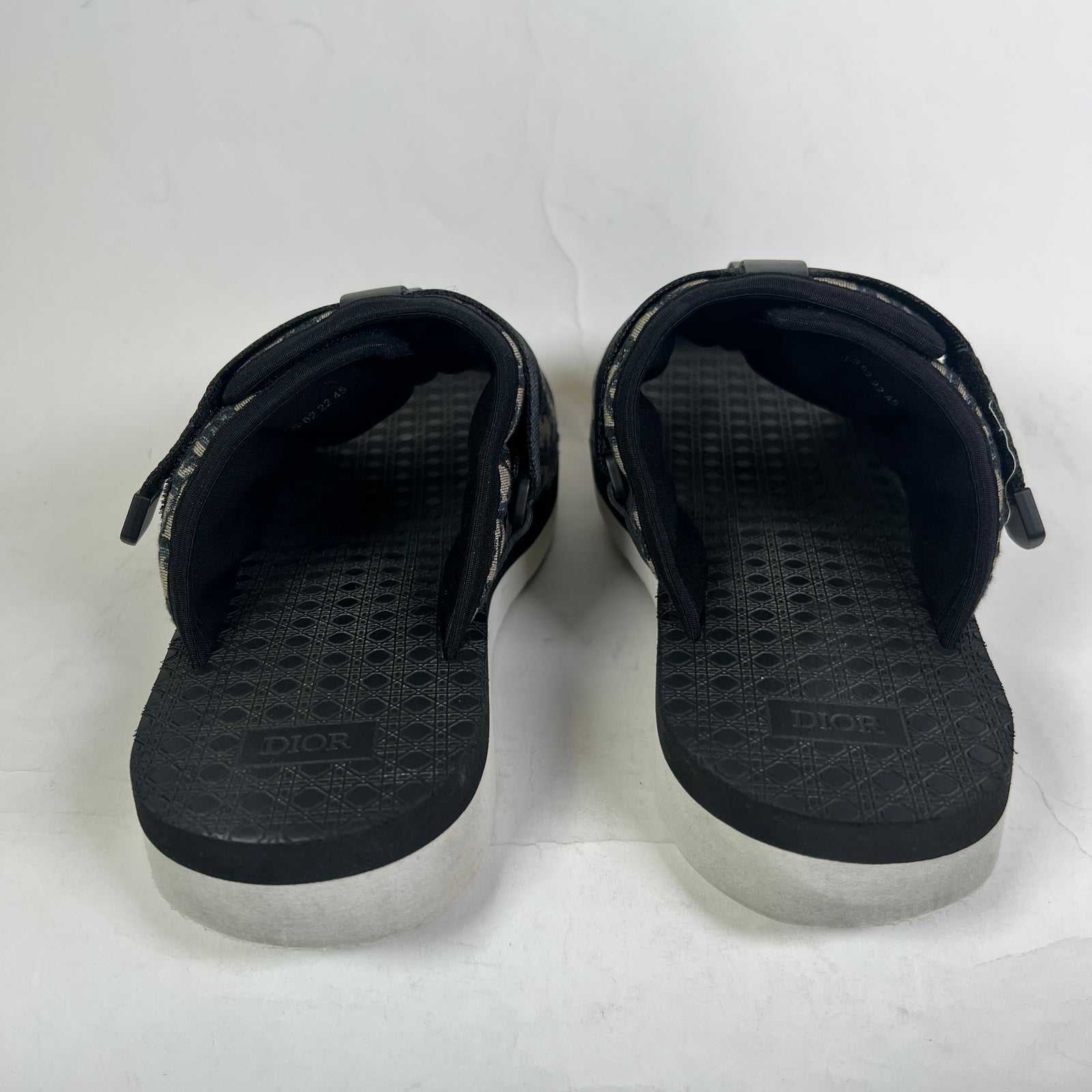 Dior Black/Beige Oblique Alpha Sandals Size 45