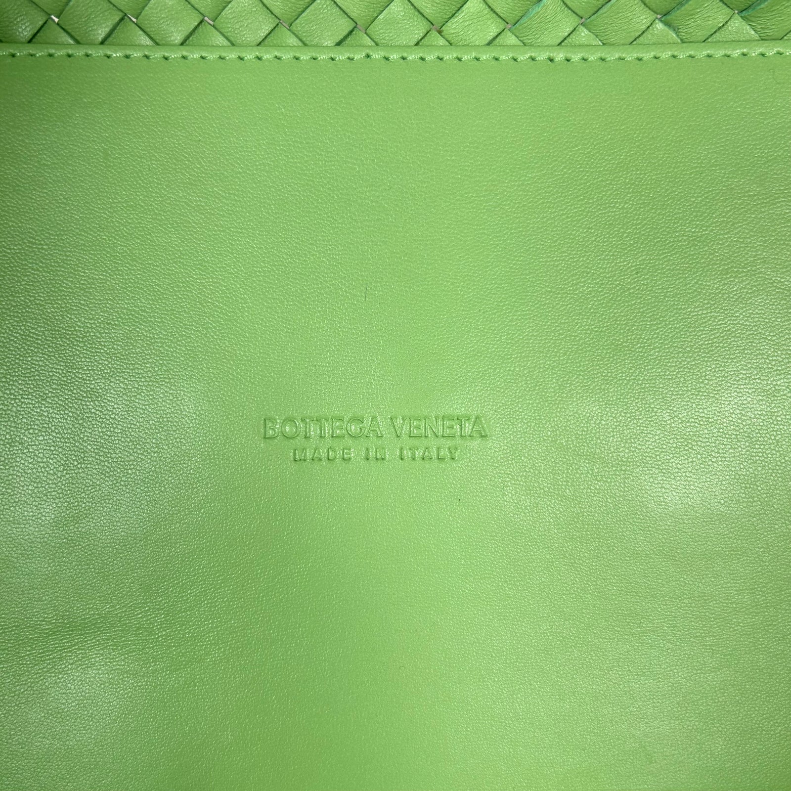 Bottega Veneta Lime Green Nappa Intrecciato Medium Cabat Tote Bag