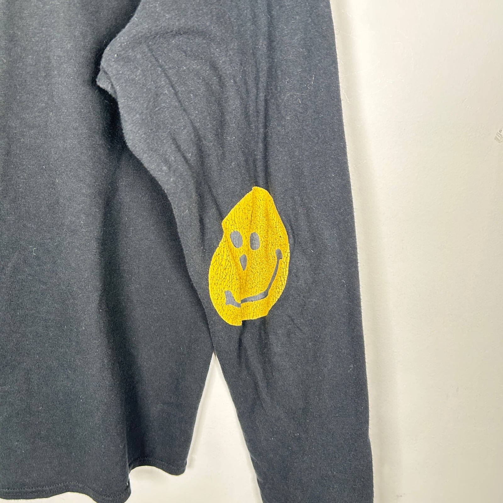 Kapital Black Smiley Face Long-Sleeve T-Shirt Size L
