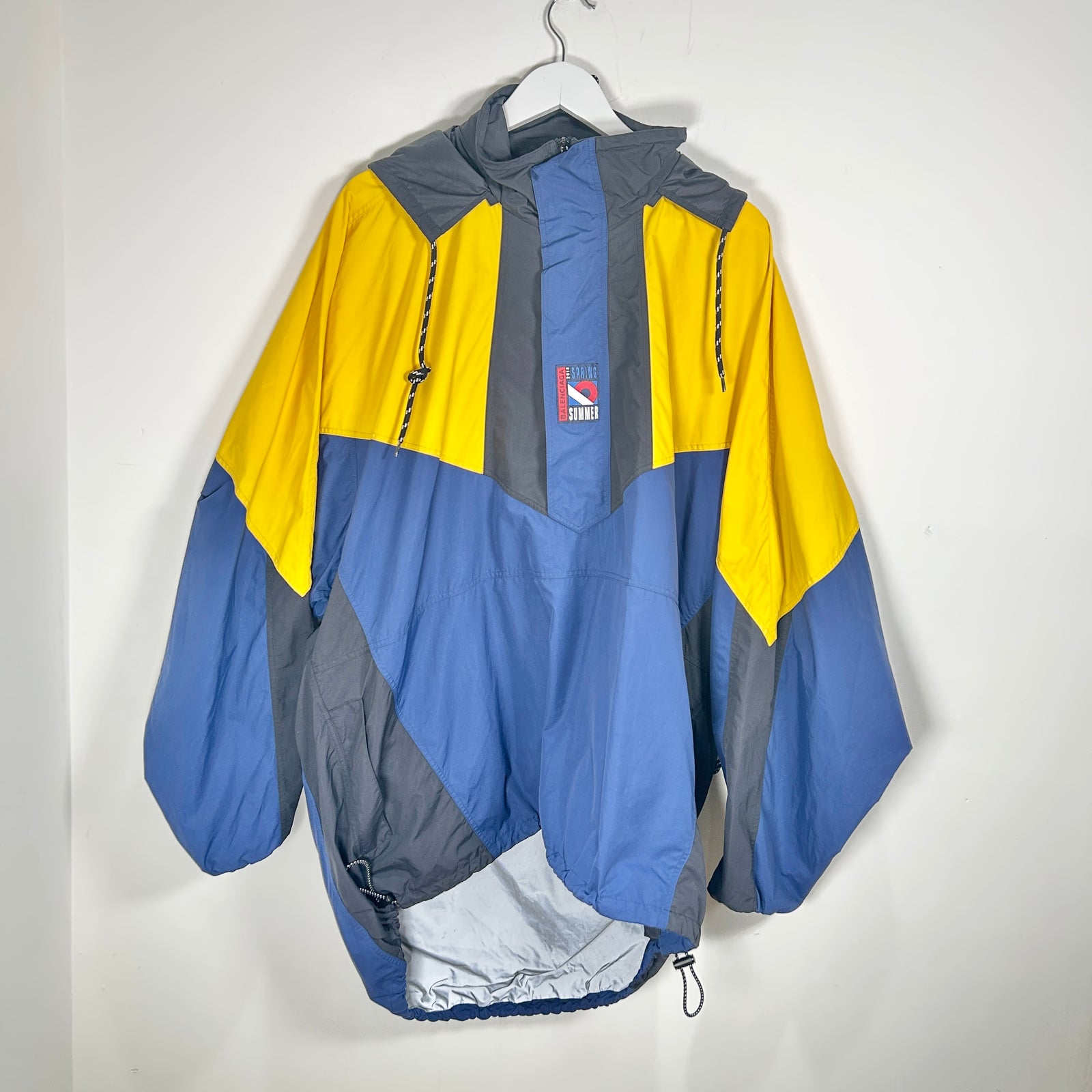 Balenciaga SS18 Navy / Yellow Windbreaker Size XL