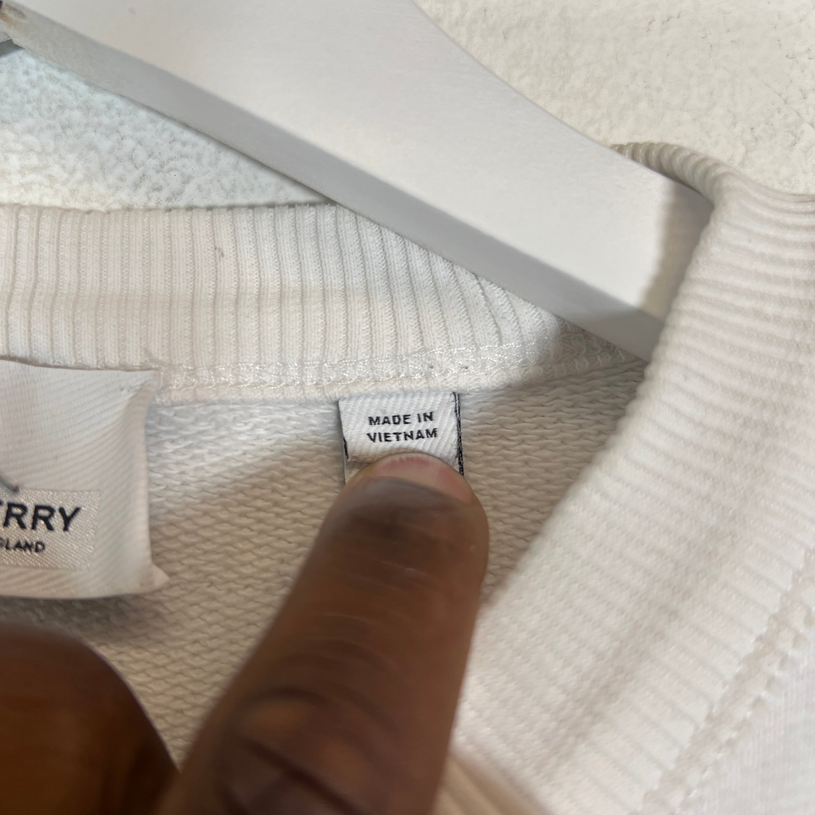 Burberry White Logo Sweater Size L