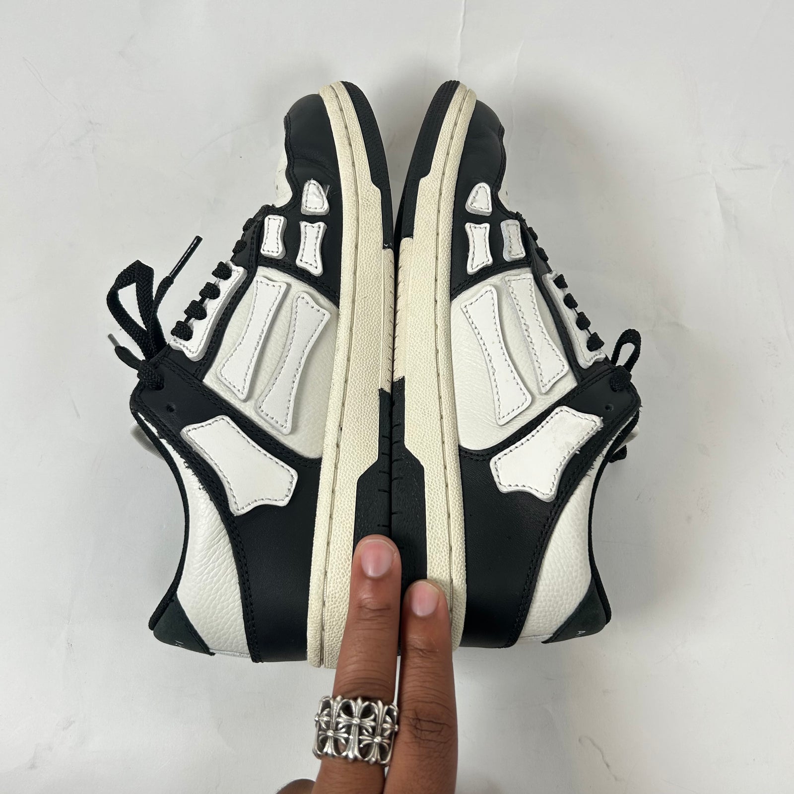 Amiri Black/White Skel Low-Top Sneaker Size 37