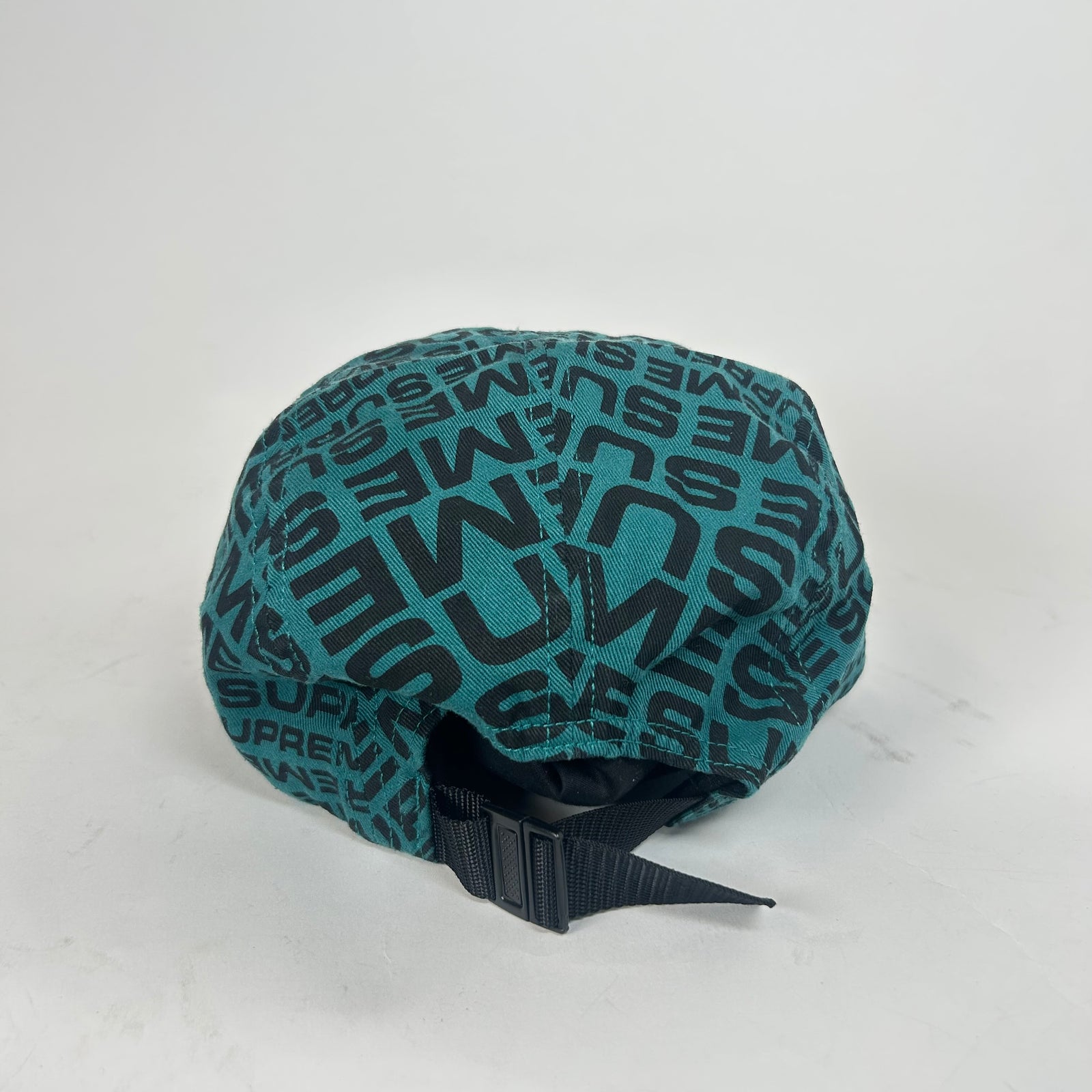 Supreme SS18 Teal Repeater Camp Cap