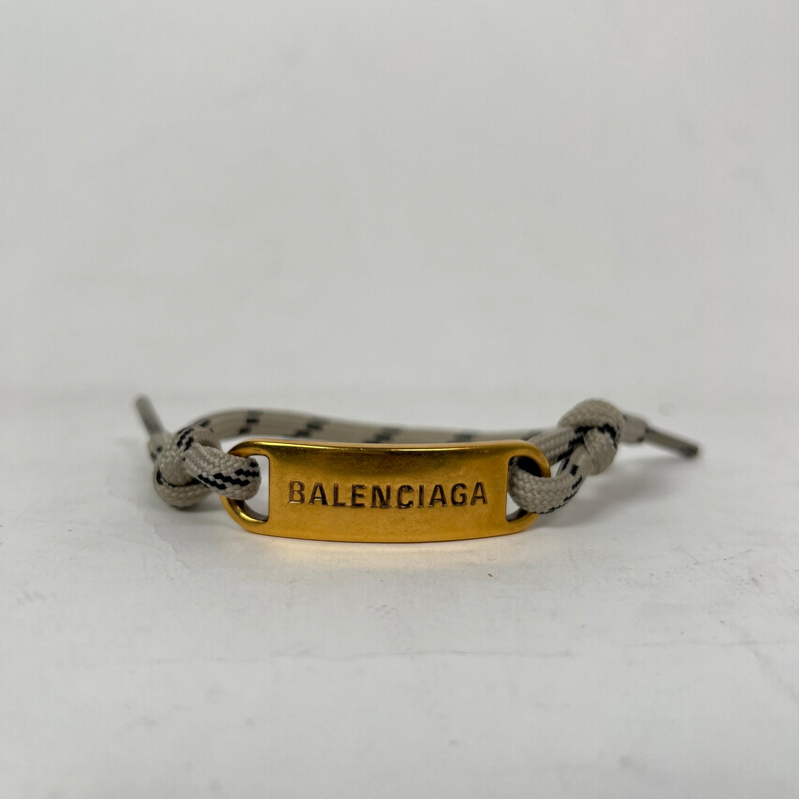 Balenciaga Beige Gold Plate Rope Bracelet