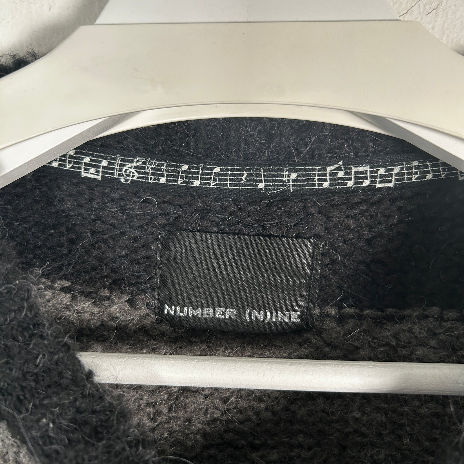 Number (N)ine Striped Black/Grey Distressed Sweater Size 3