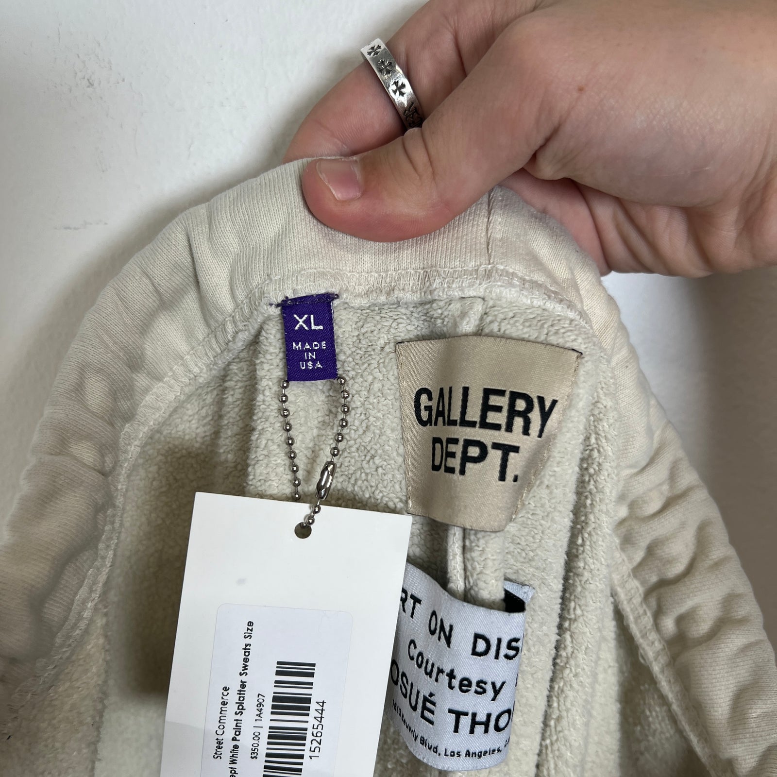 Gallery Dept White Paint Splatter Sweats Size XL
