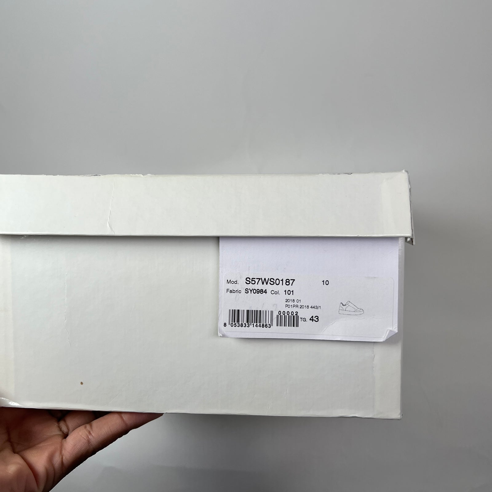Maison Margiela Triple White Future Laceless Low-Top Sneaker Size 43