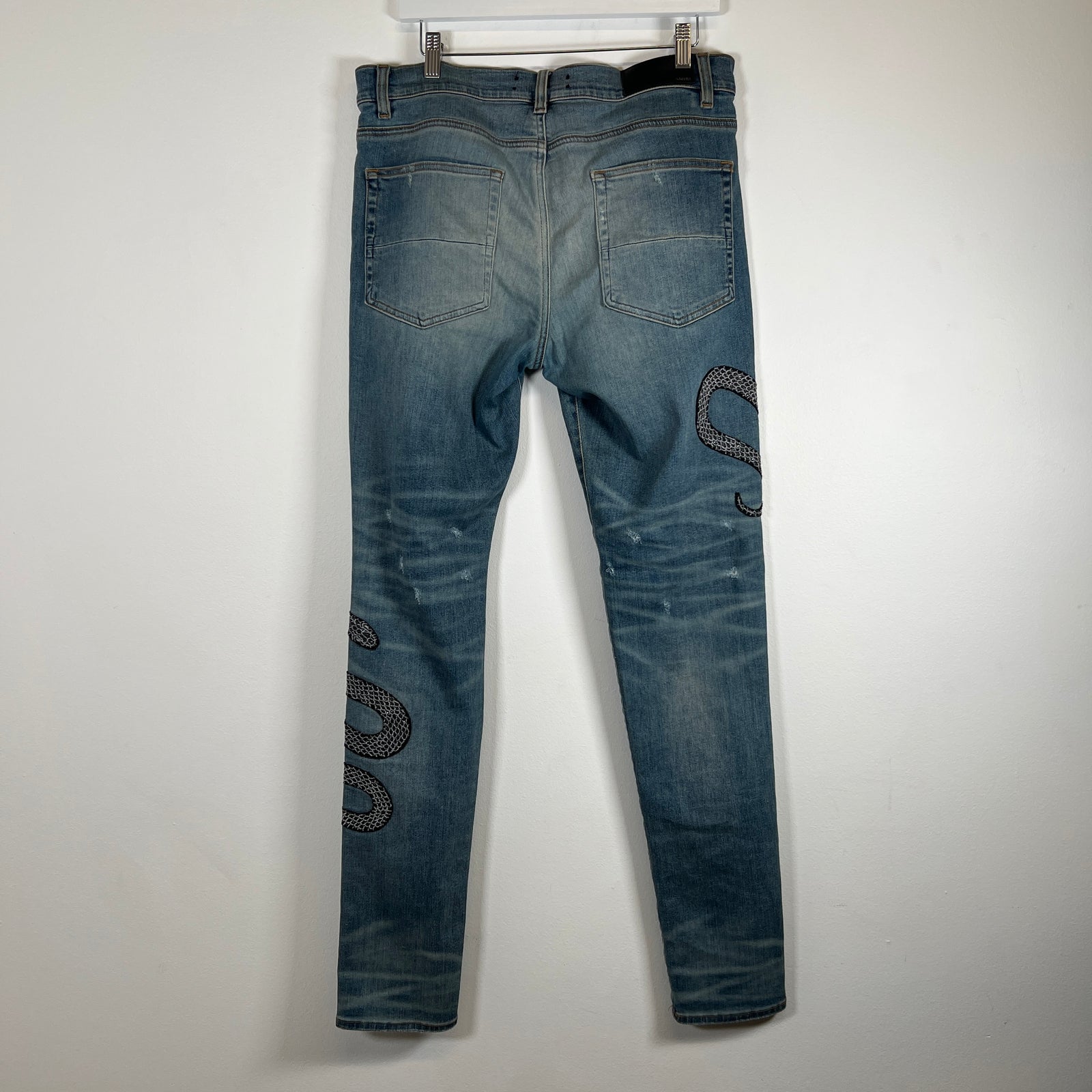 Amiri Snake Applique Lightwash Jeans 34