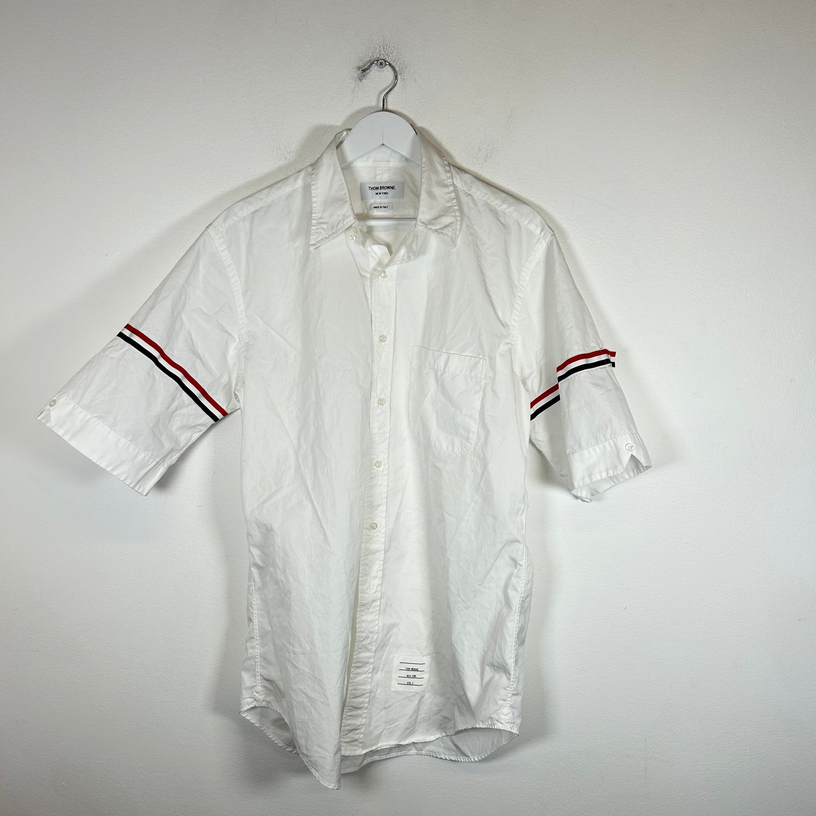 Thom Browne White Stripe Button-Up Shirt Size 5