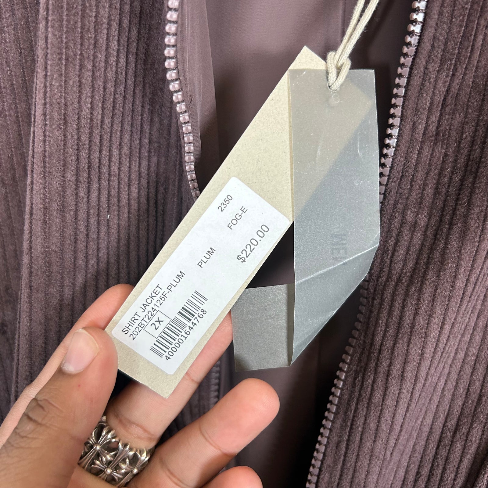Fear of God Essentials Plum Corduroy Jacket Size XXL