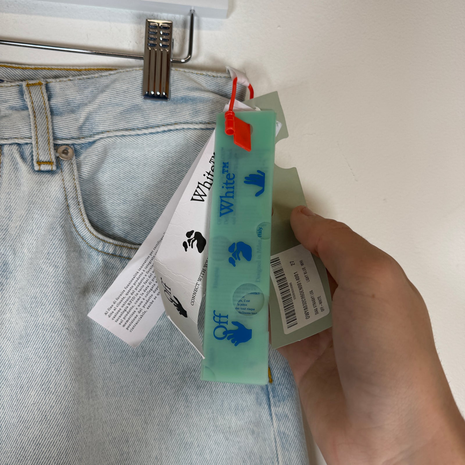 Off-White Bleach Blue Diag Slim Jeans Size 27
