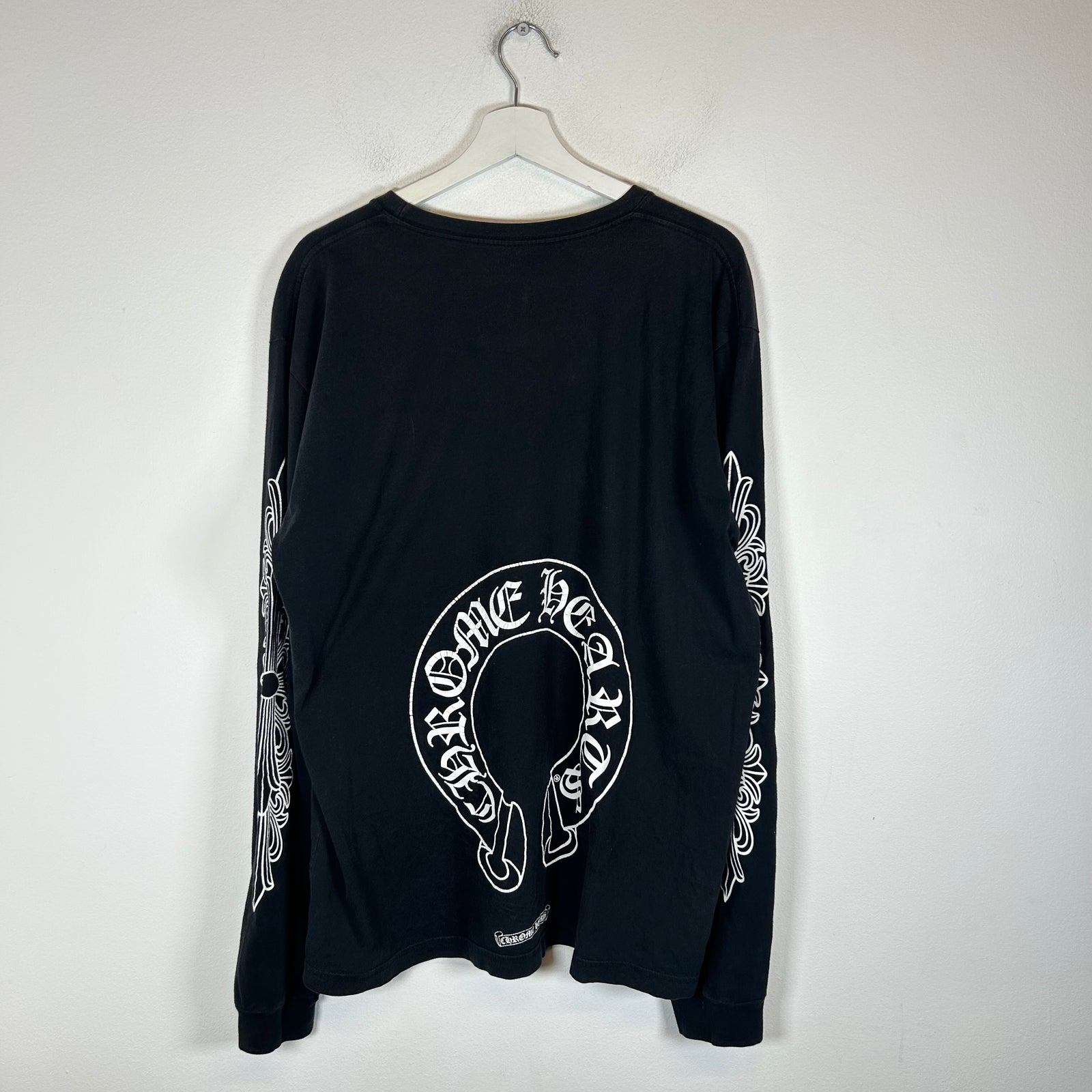 Chrome Hearts Black Horseshoe Floral Longsleeve Size XL