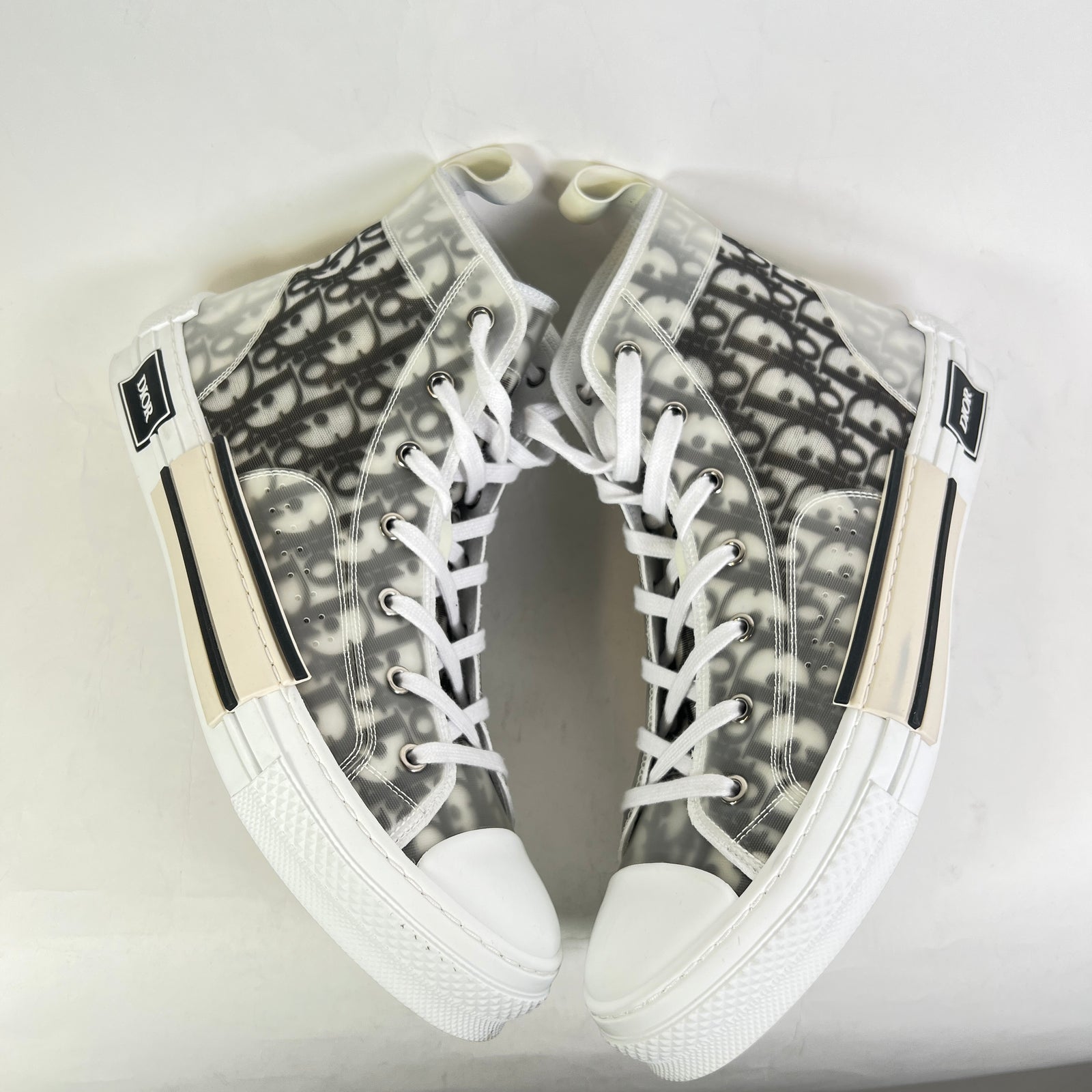 Dior B23 White/Black Oblique High-Top Sneaker Size 45