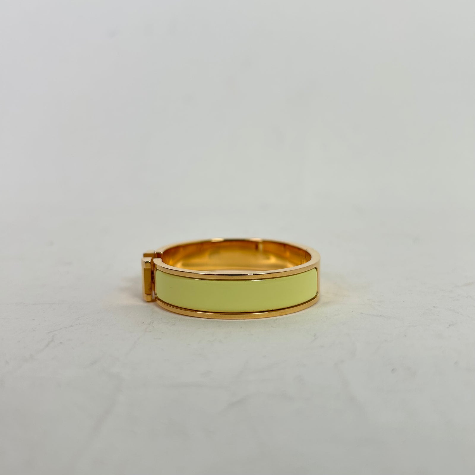 Hermes Jaune Poussin H Clic Enamel Bracelet